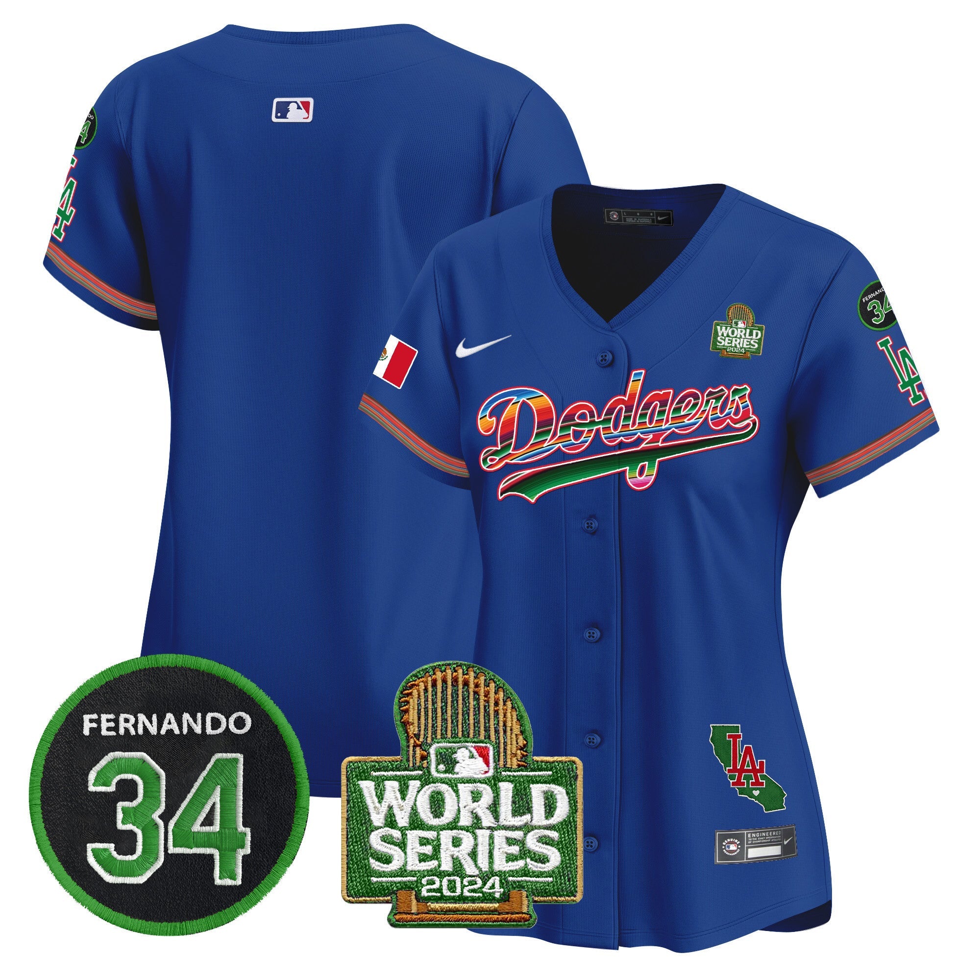 Women’s Mexico Fernando Memorial & 2024 World Series Patch Vapor Premier Limited Jersey V2