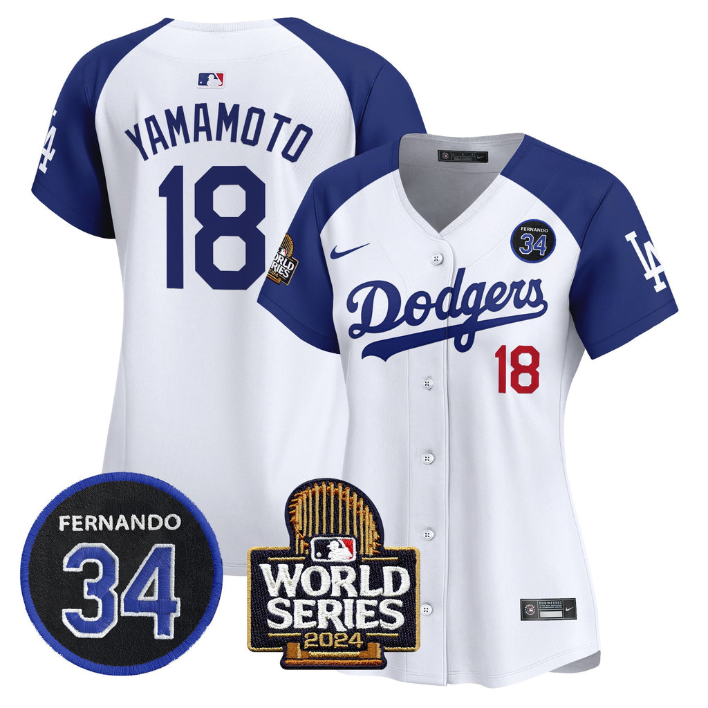 Women’s Fernando Valenzuela & 2024 World Series Patch Vapor Premier Limited Jersey V2
