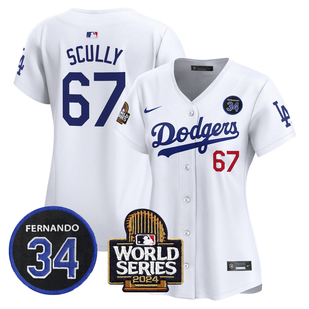 Women’s Fernando Valenzuela & 2024 World Series Patch Vapor Premier Limited Jersey V2