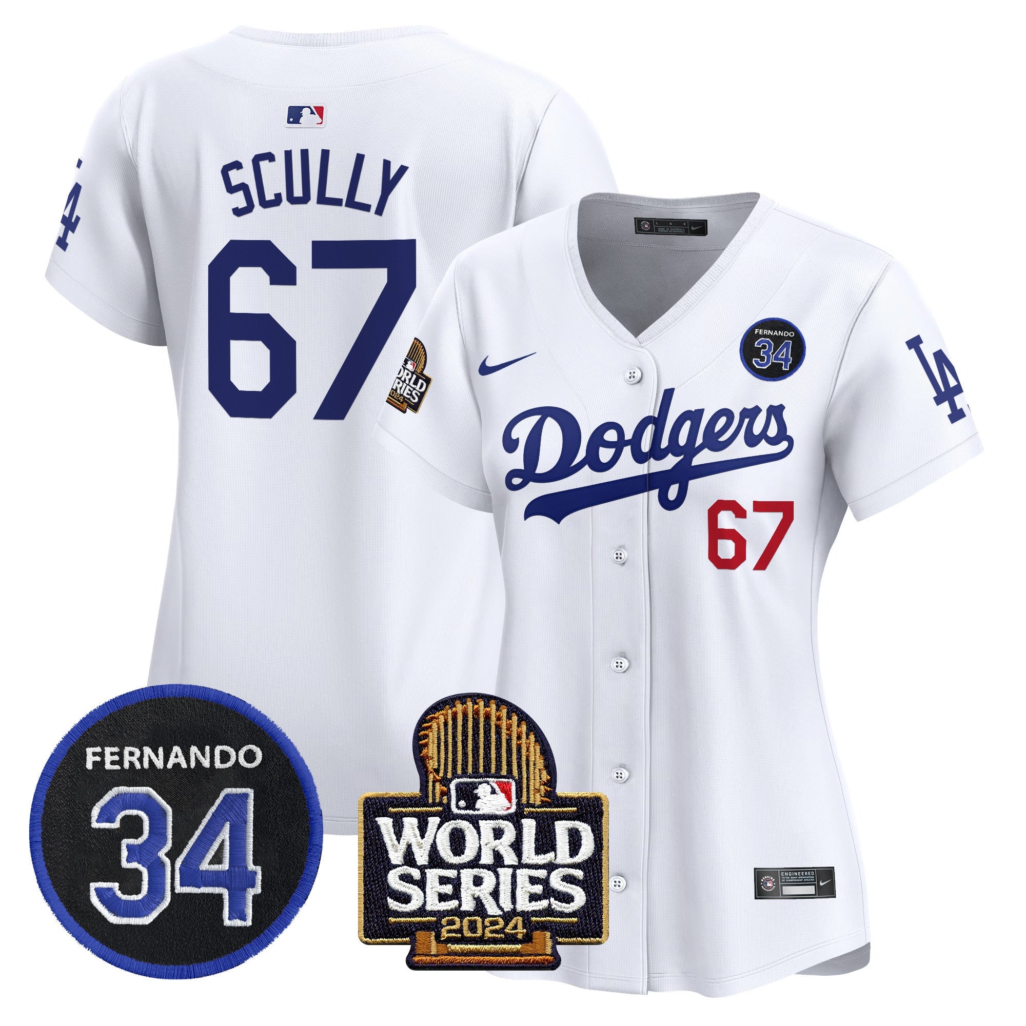 Women’s Fernando Valenzuela & 2024 World Series Patch Vapor Premier Limited Jersey V2