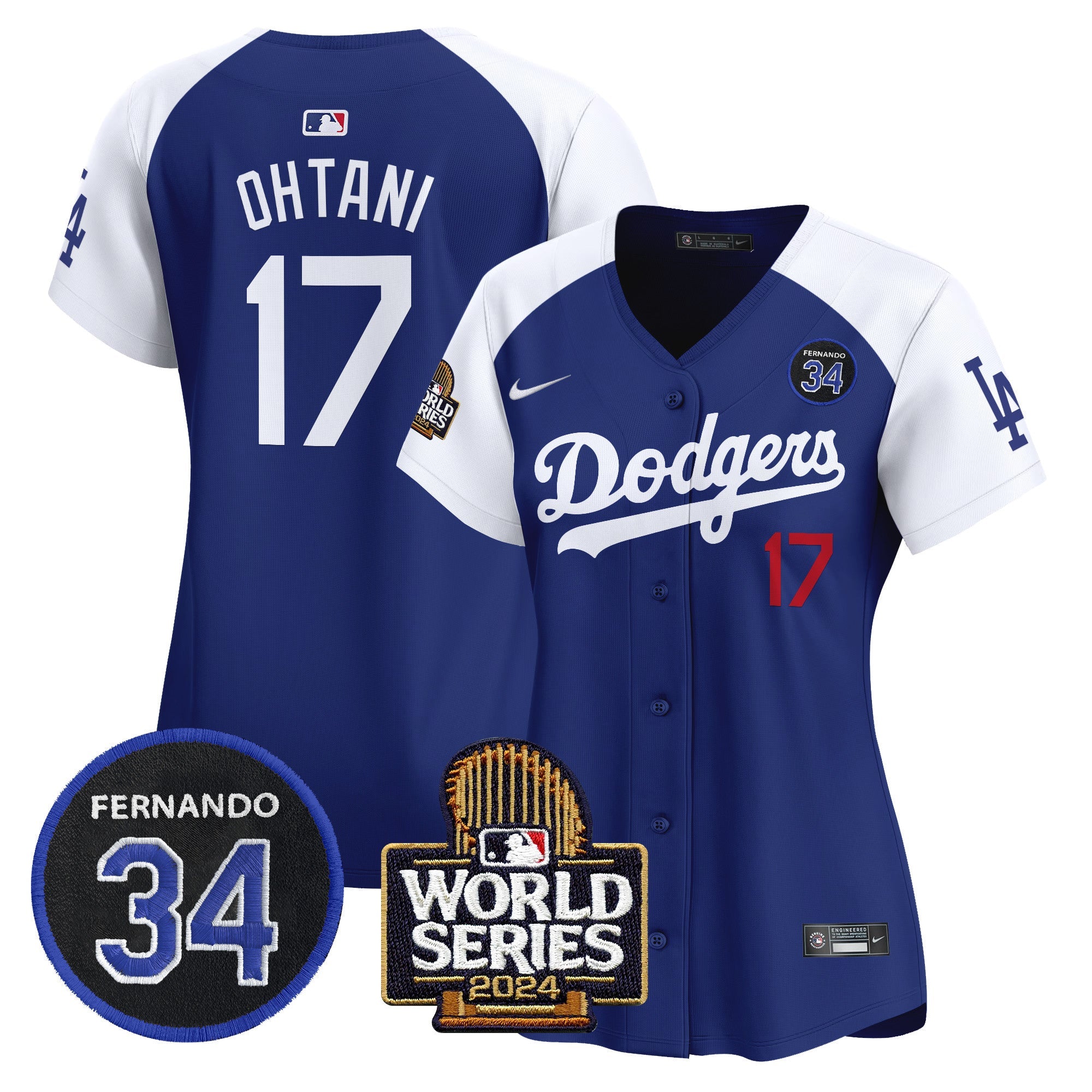 Women’s Fernando Valenzuela & 2024 World Series Patch Vapor Premier Limited Jersey V2