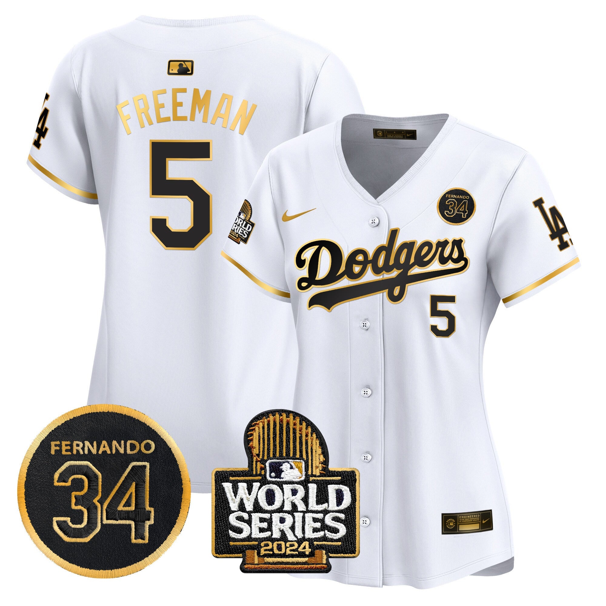 Women’s Fernando Valenzuela & 2024 World Series Patch Vapor Premier Limited Jersey V2