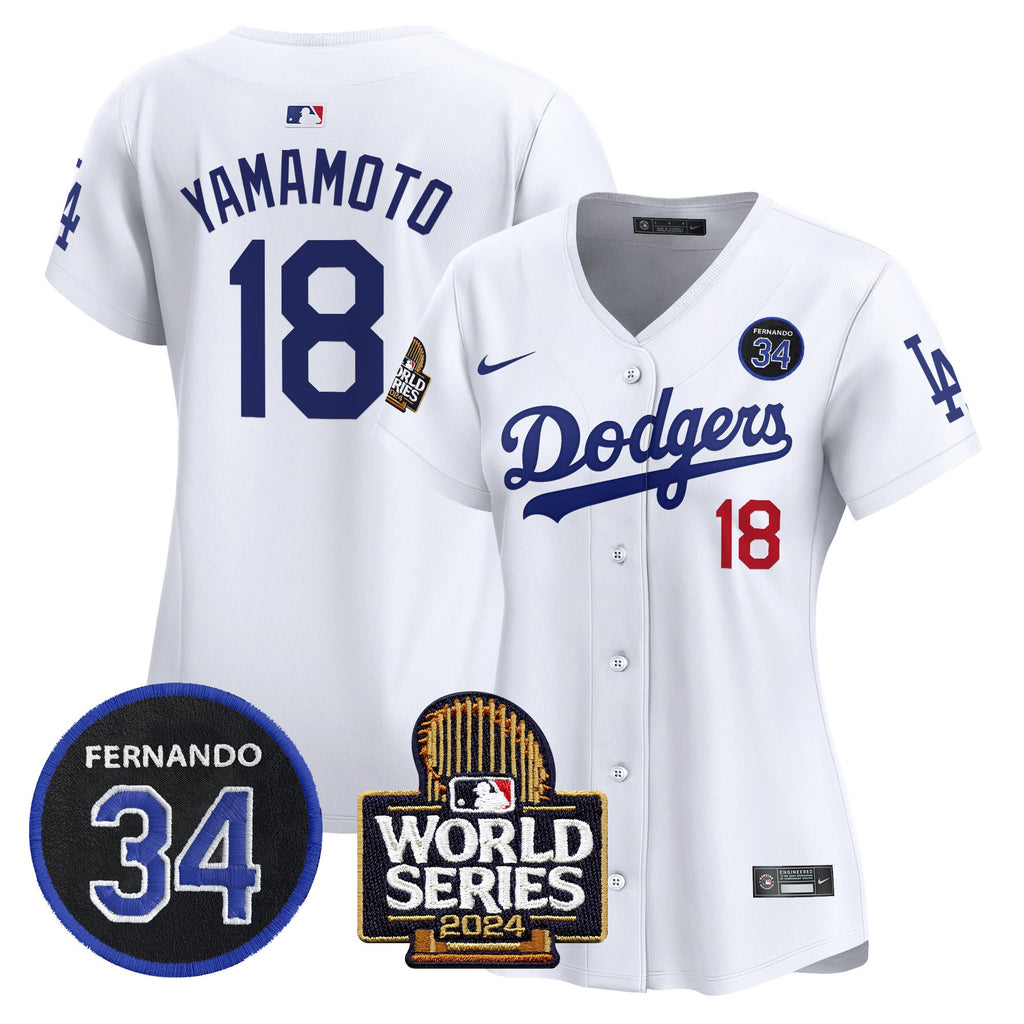 Women’s Fernando Valenzuela & 2024 World Series Patch Vapor Premier Limited Jersey V2