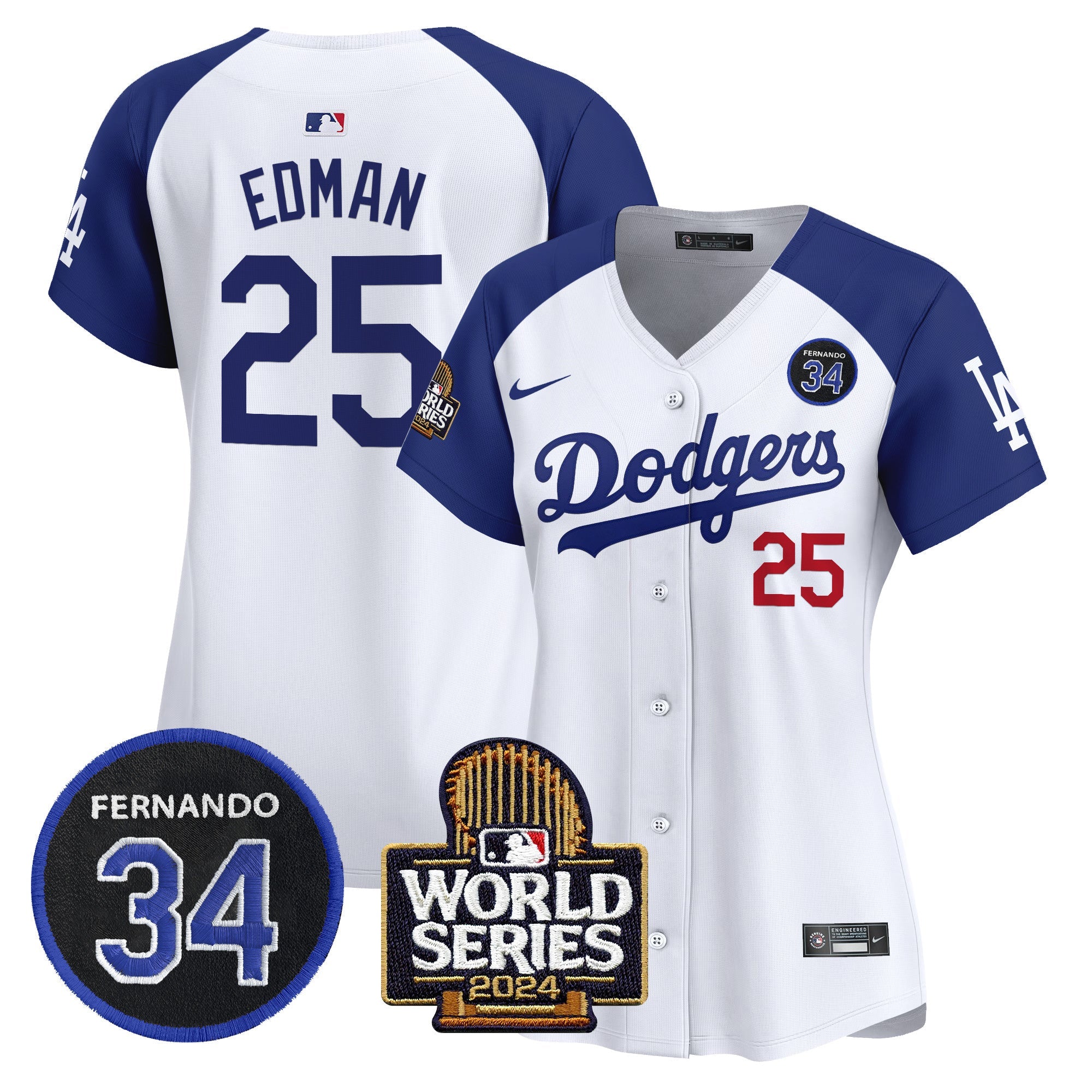 Women’s Fernando Valenzuela & 2024 World Series Patch Vapor Premier Limited Jersey V2