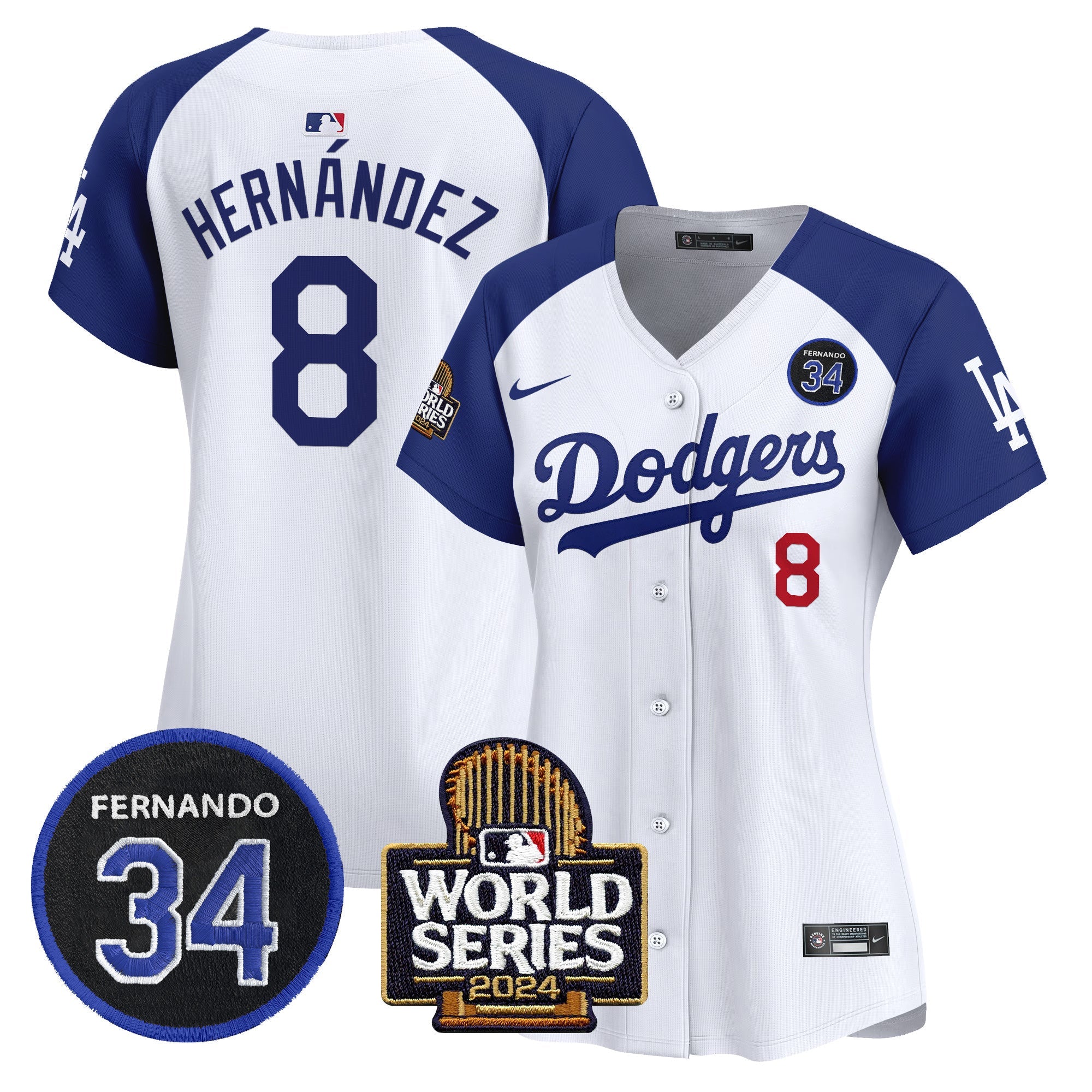 Women’s Fernando Valenzuela & 2024 World Series Patch Vapor Premier Limited Jersey V2