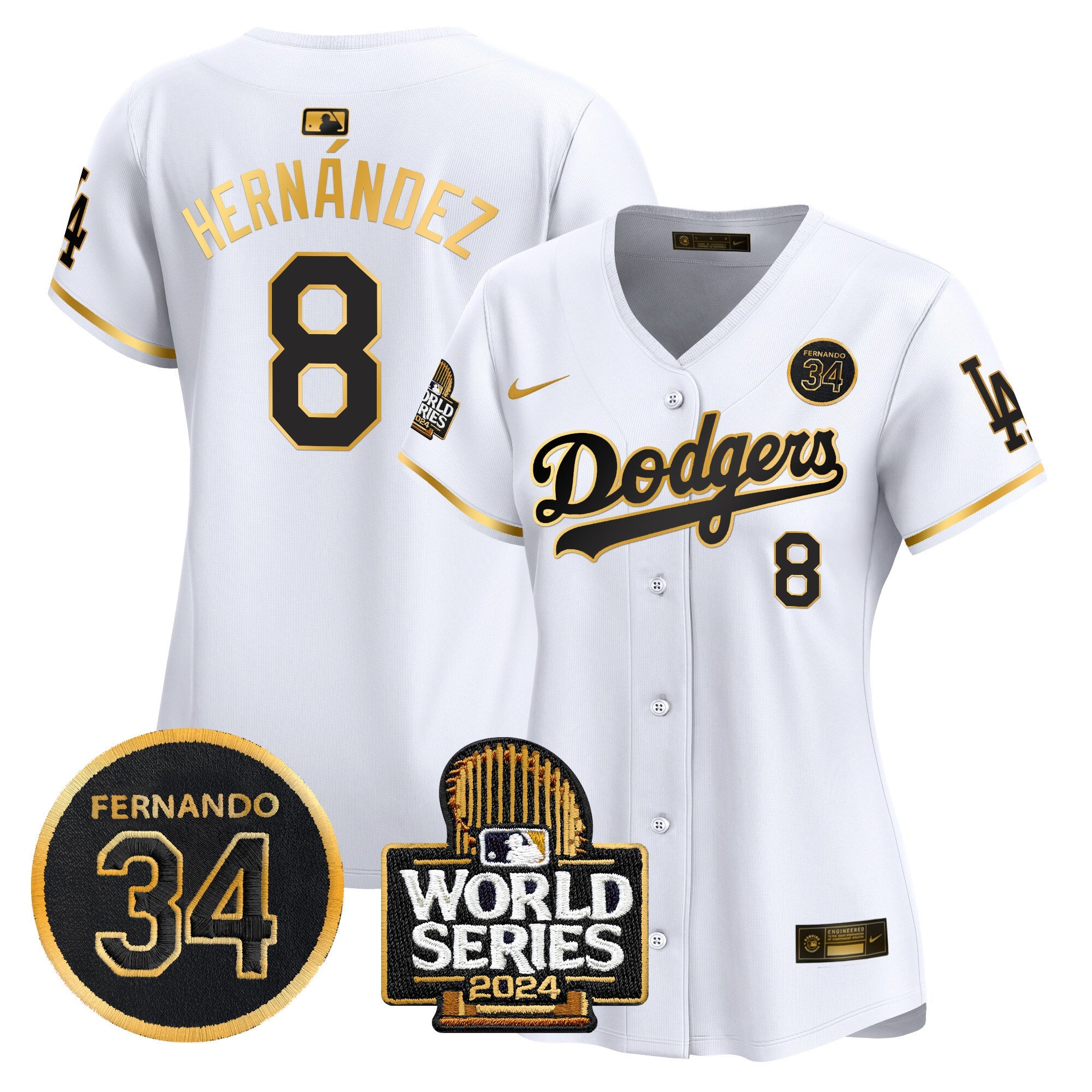 Women’s Fernando Valenzuela & 2024 World Series Patch Vapor Premier Limited Jersey V2