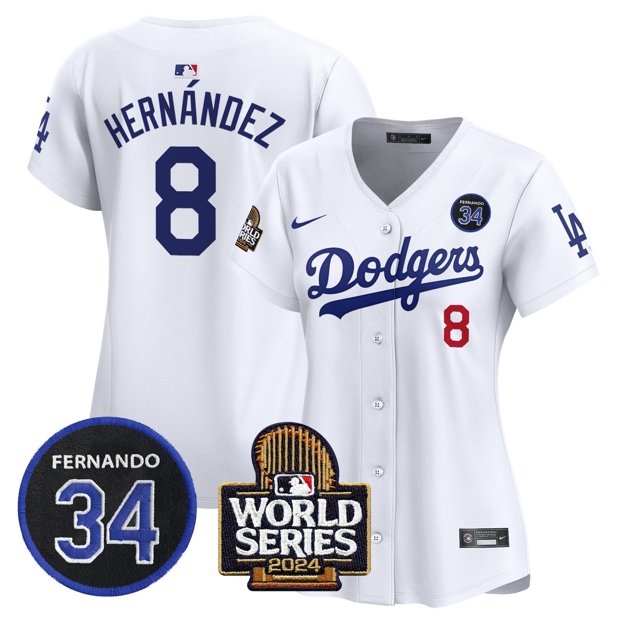 Women’s Fernando Valenzuela & 2024 World Series Patch Vapor Premier Limited Jersey V2