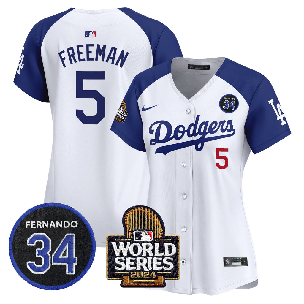 Women’s Fernando Valenzuela & 2024 World Series Patch Vapor Premier Limited Jersey V2