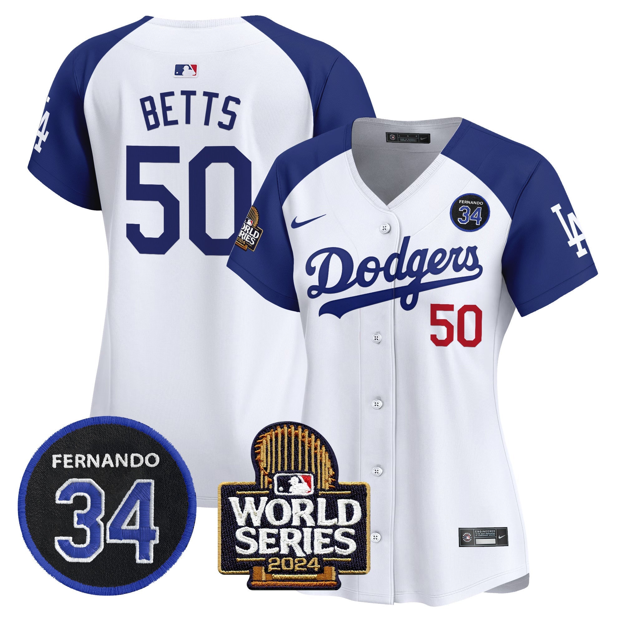 Women’s Fernando Valenzuela & 2024 World Series Patch Vapor Premier Limited Jersey V2