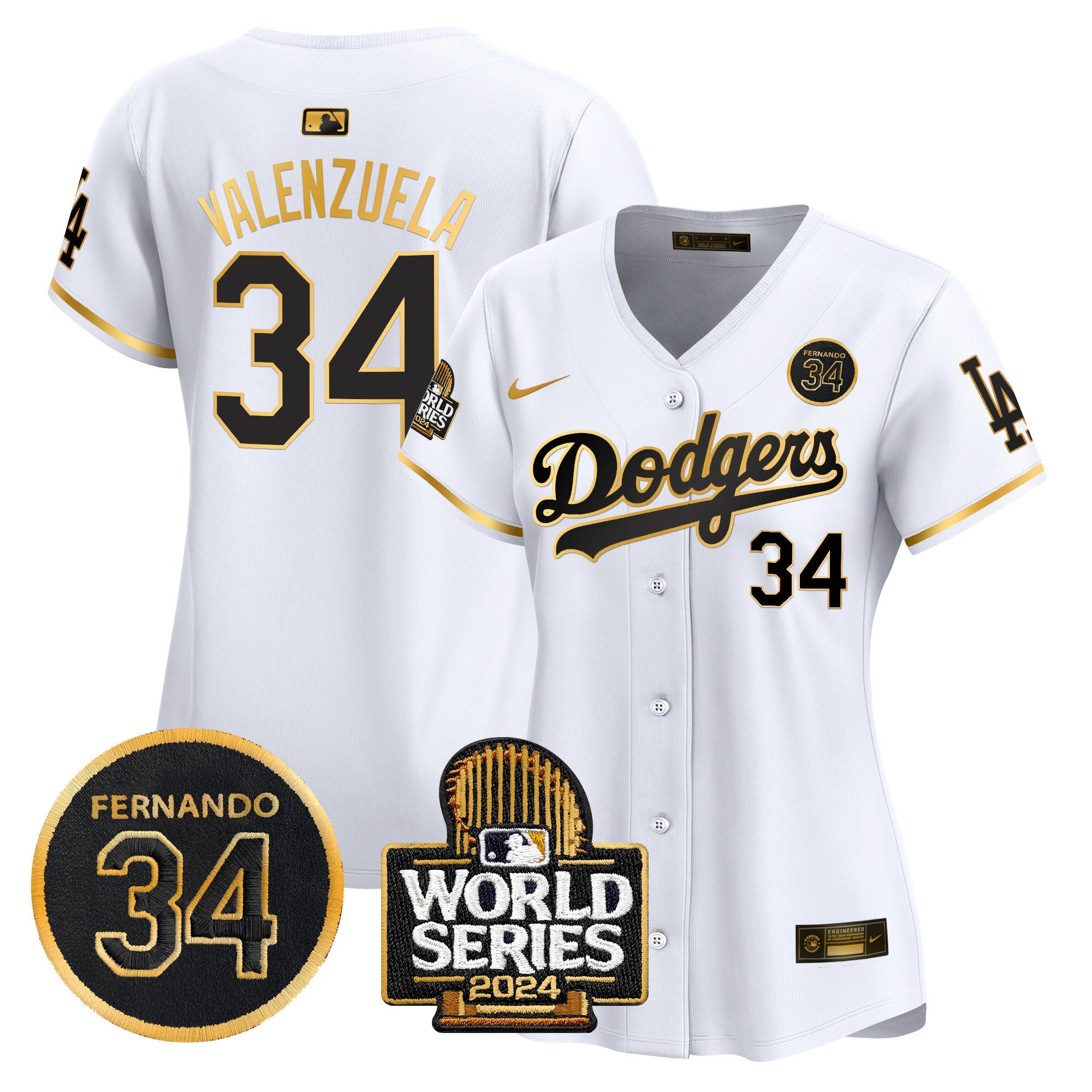 Women’s Fernando Valenzuela & 2024 World Series Patch Vapor Premier Limited Jersey V2