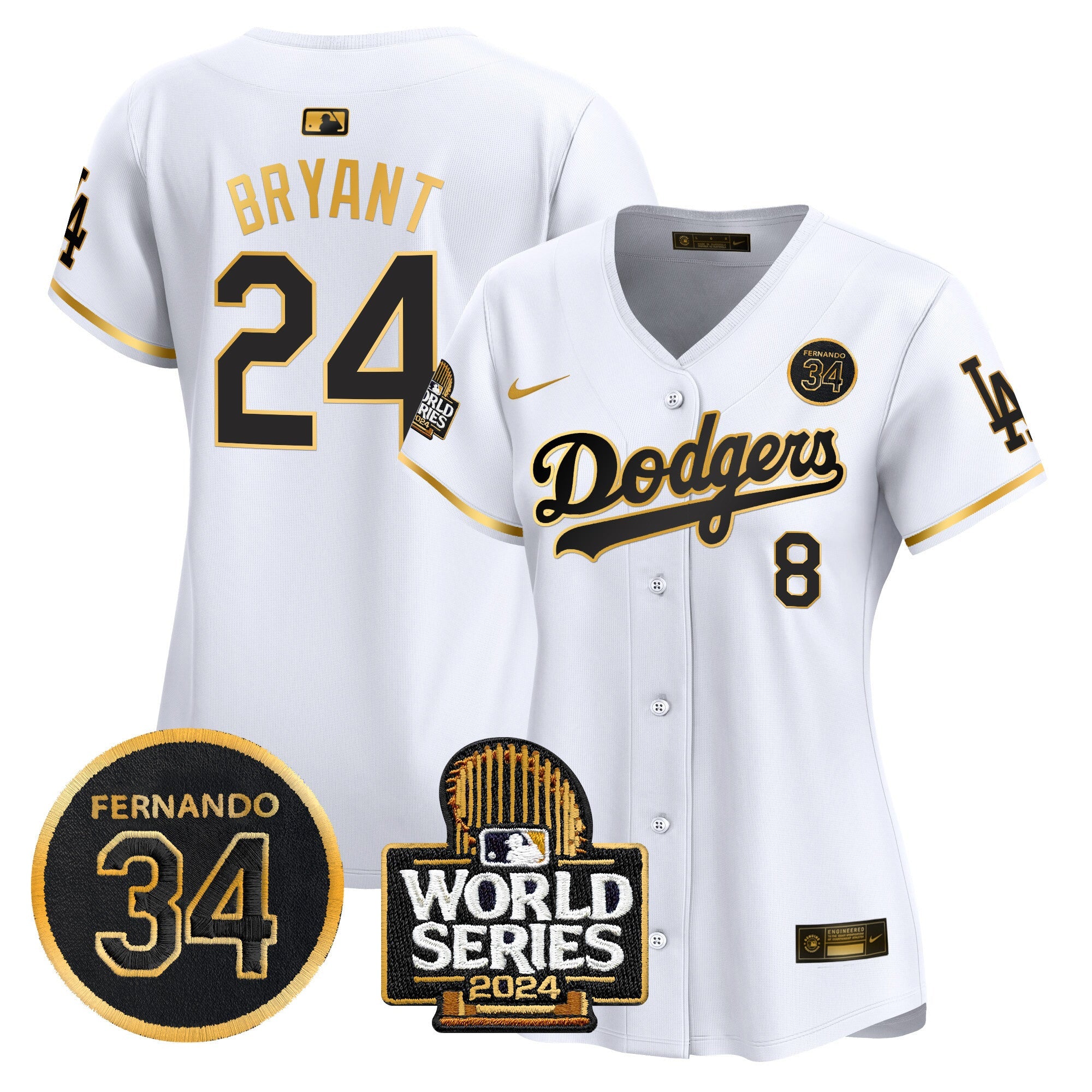 Women’s Fernando Valenzuela & 2024 World Series Patch Vapor Premier Limited Jersey V2