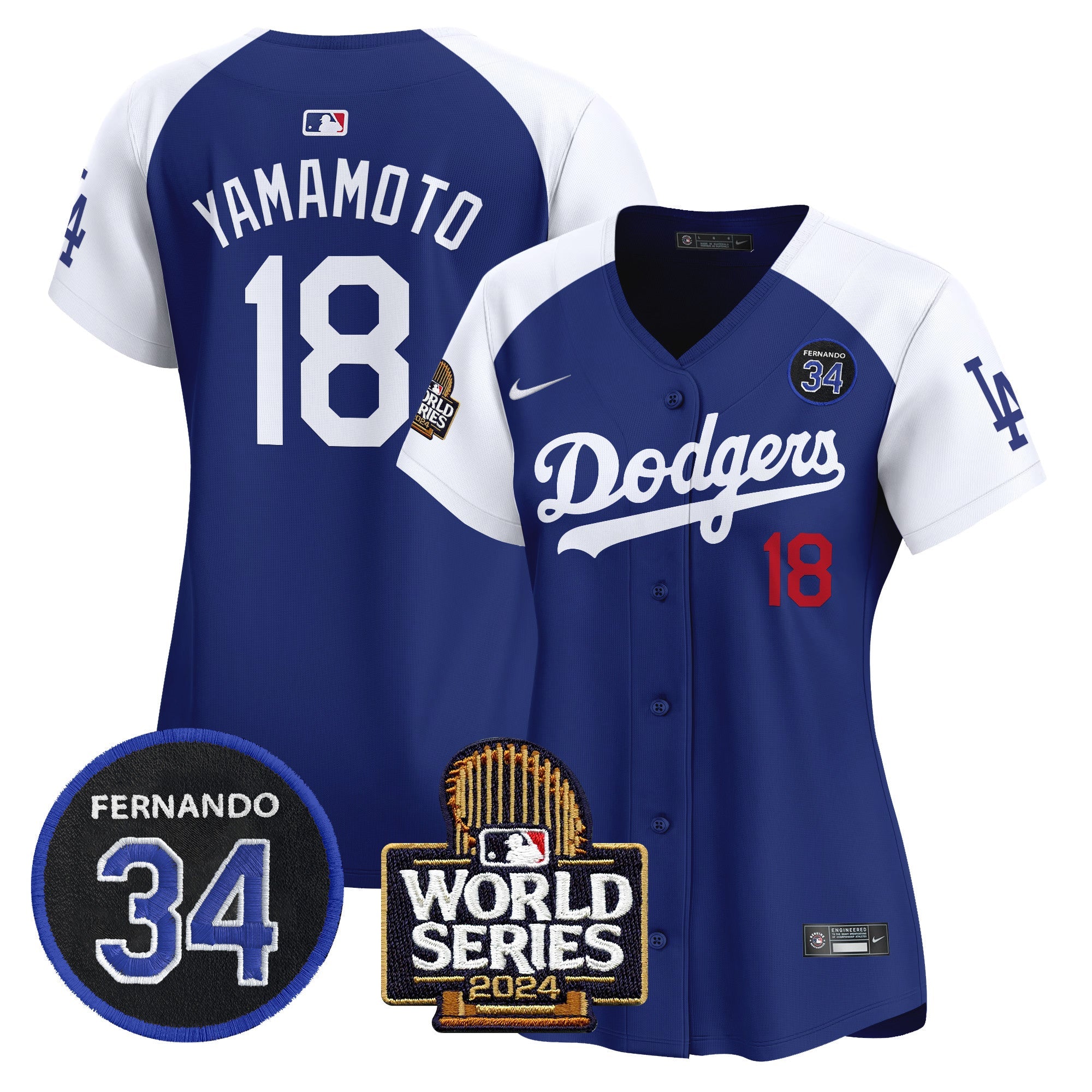 Women’s Fernando Valenzuela & 2024 World Series Patch Vapor Premier Limited Jersey V2