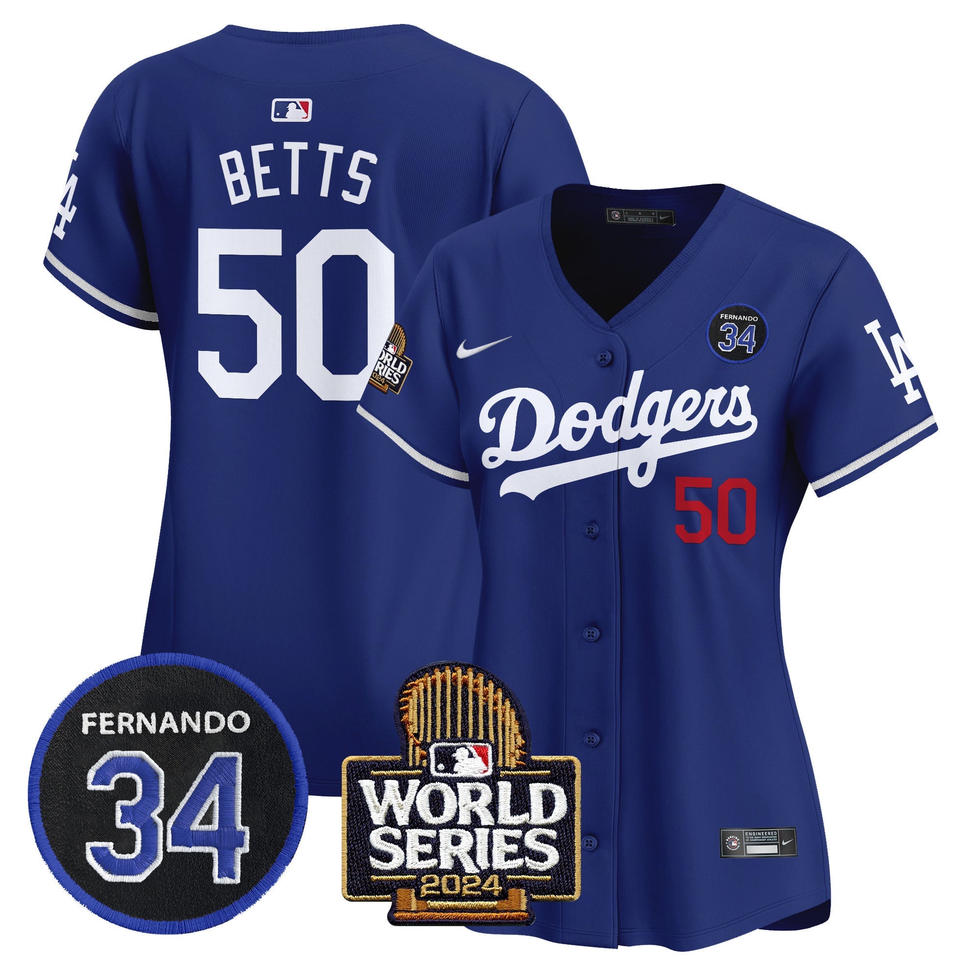 Women’s Fernando Valenzuela & 2024 World Series Patch Vapor Premier Limited Jersey V2