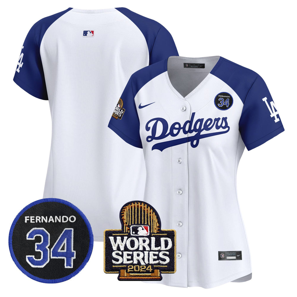 Women’s Fernando Valenzuela & 2024 World Series Patch Vapor Premier Limited Jersey V2
