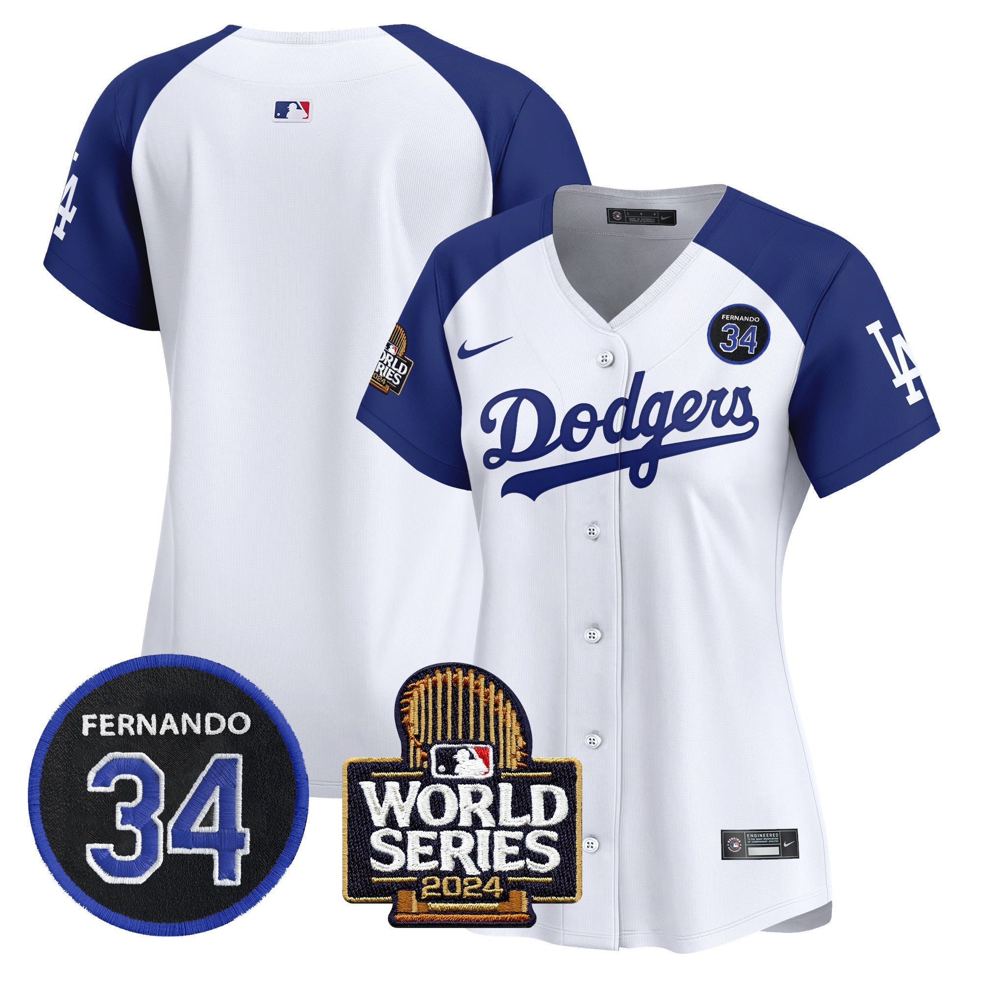 Women’s Fernando Valenzuela & 2024 World Series Patch Vapor Premier Limited Jersey V2