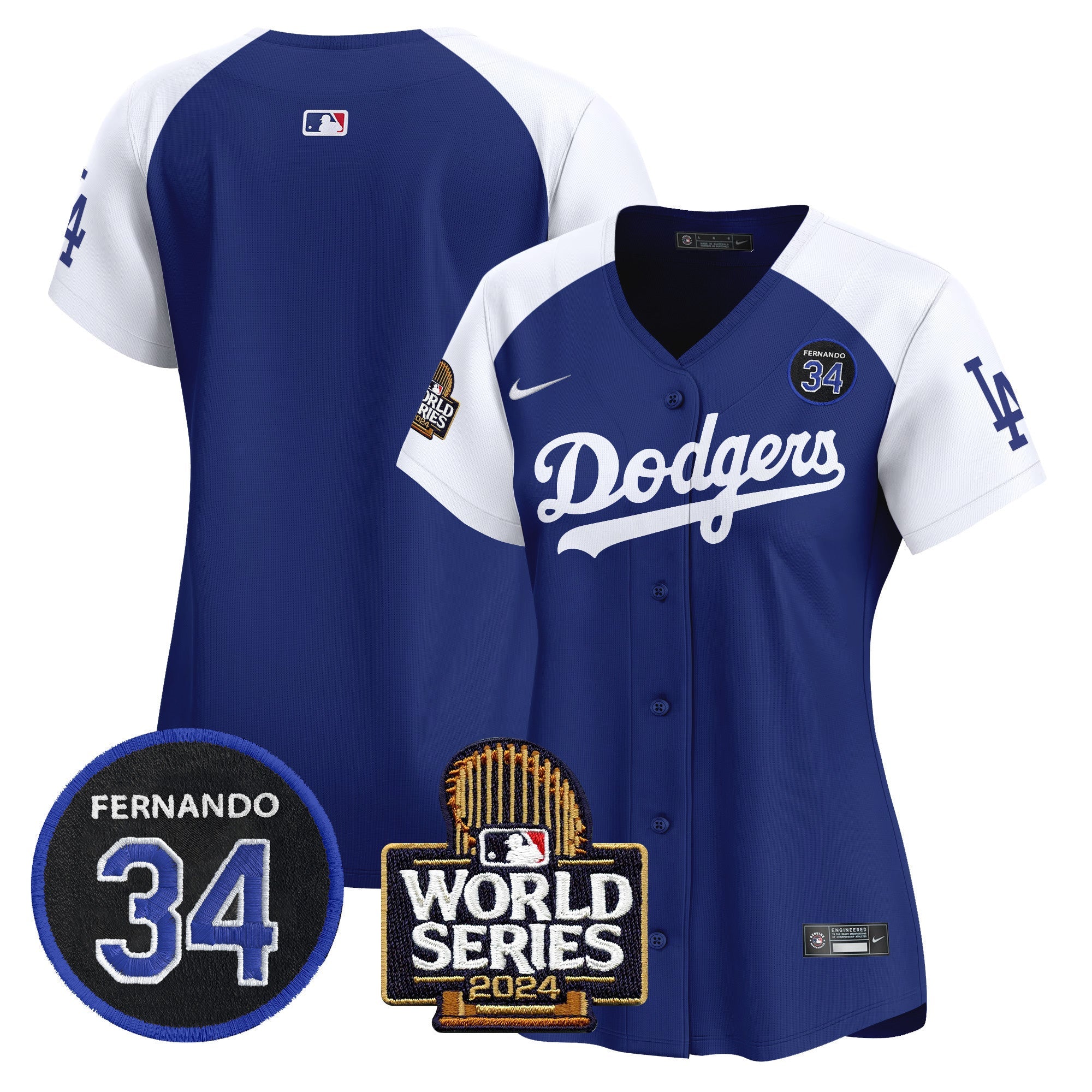 Women’s Fernando Valenzuela & 2024 World Series Patch Vapor Premier Limited Jersey V2