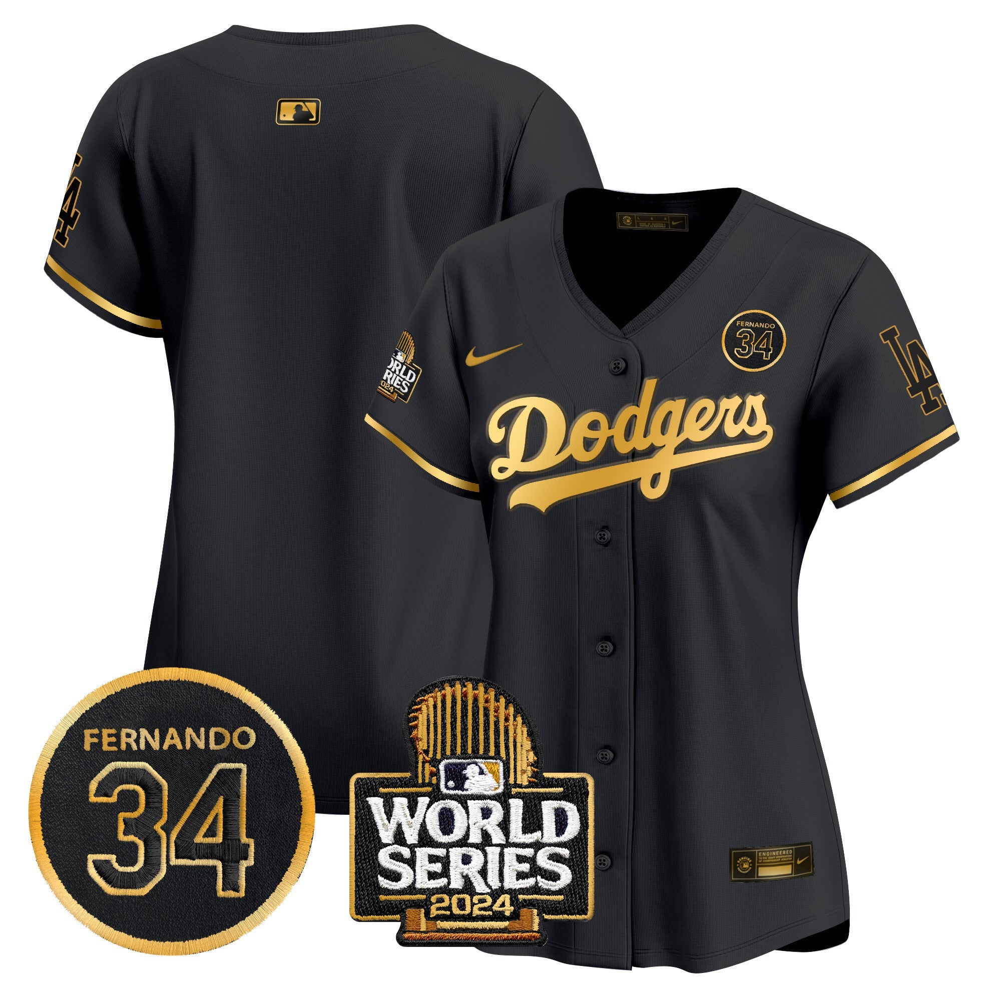 Women’s Fernando Valenzuela & 2024 World Series Patch Vapor Premier Limited Jersey V2