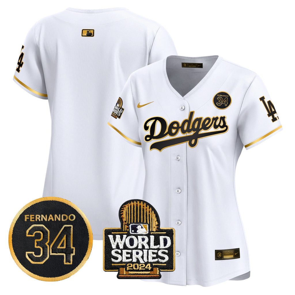 Women’s Fernando Valenzuela & 2024 World Series Patch Vapor Premier Limited Jersey V2