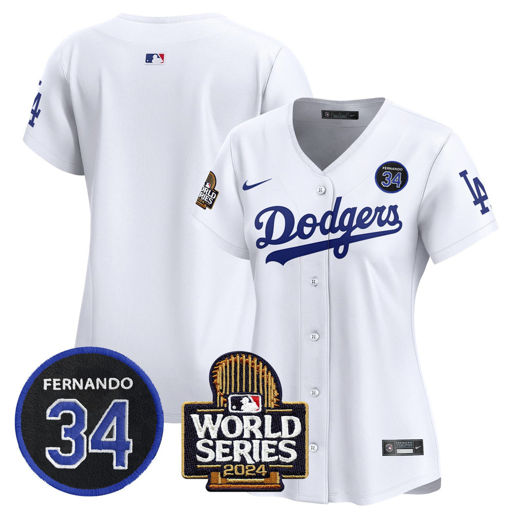 Women’s Fernando Valenzuela & 2024 World Series Patch Vapor Premier Limited Jersey V2