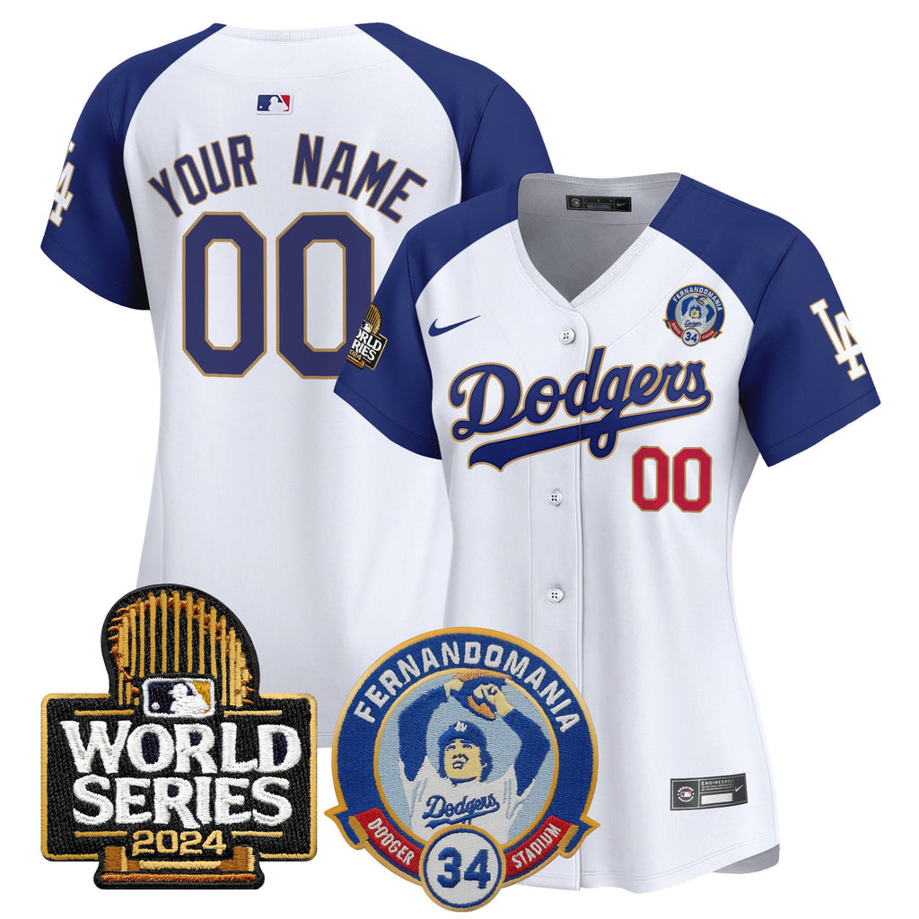 Fernando Valenzuela & 2024 World Series Patch Vapor Premier Limited Custom Jersey