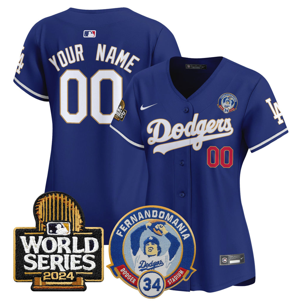 Fernando Valenzuela & 2024 World Series Patch Vapor Premier Limited Custom Jersey