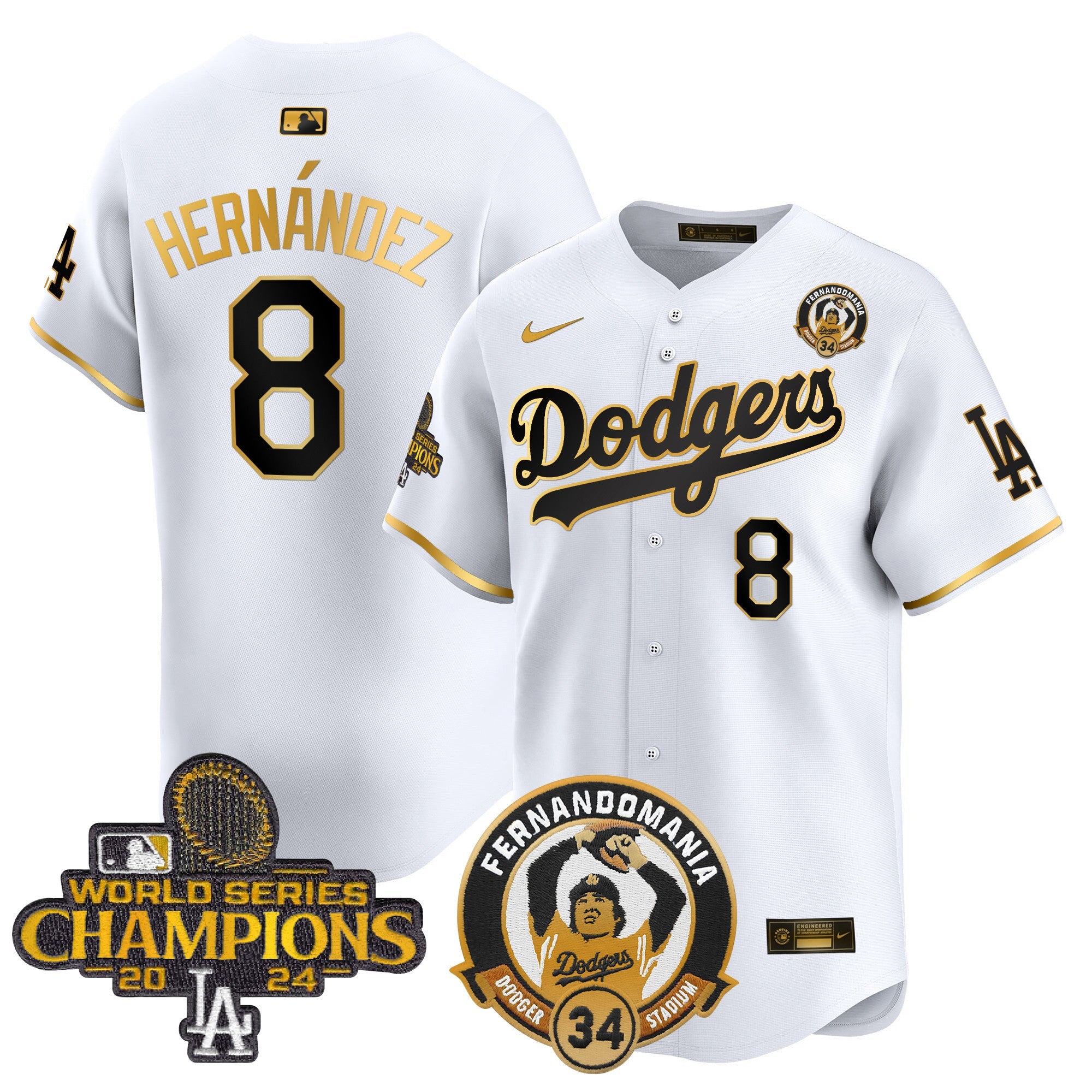 Men’s Fernando & 2024 World Series Champions Patch Vapor Premier Limited Jersey V2