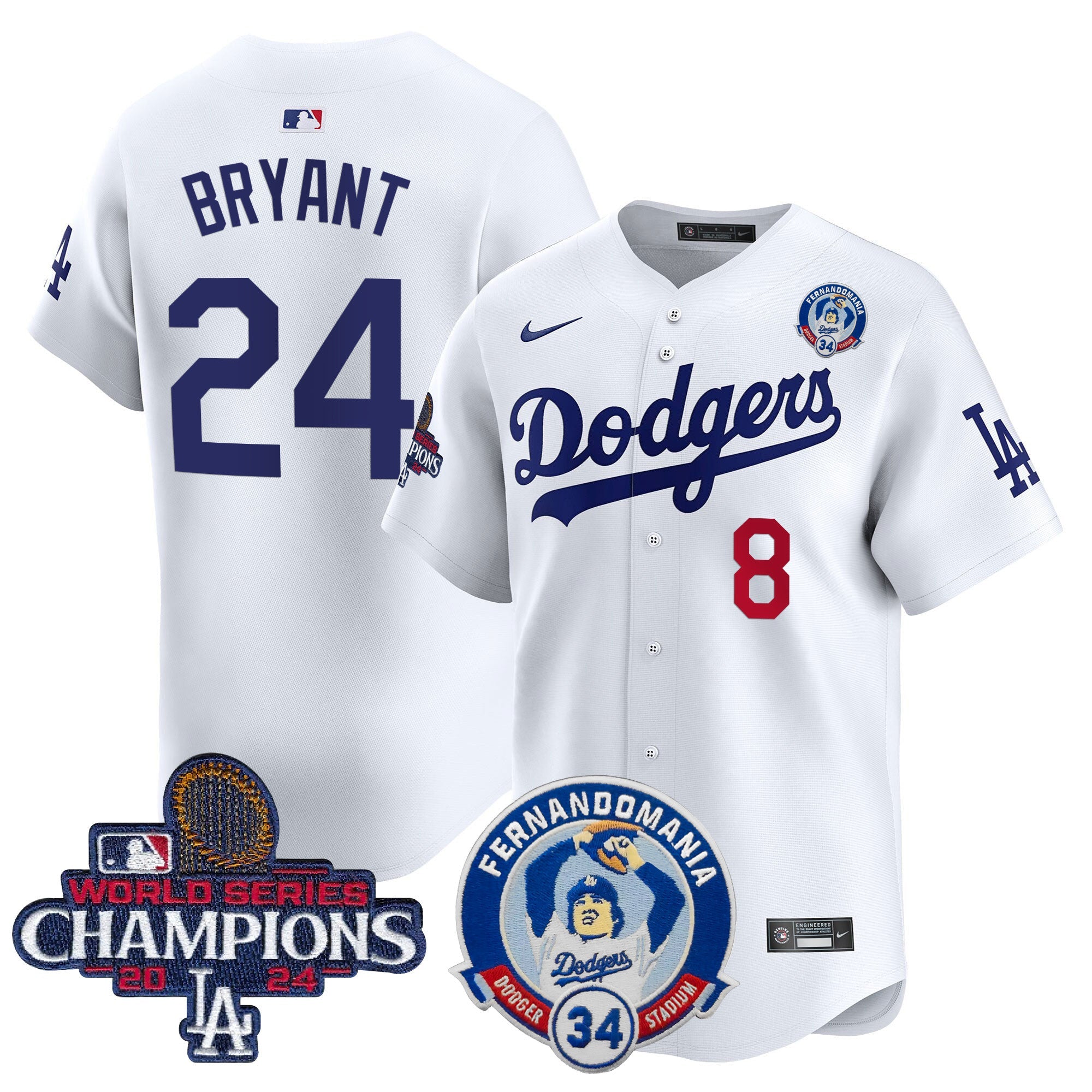 Men’s Fernando & 2024 World Series Champions Patch Vapor Premier Limited Jersey V2