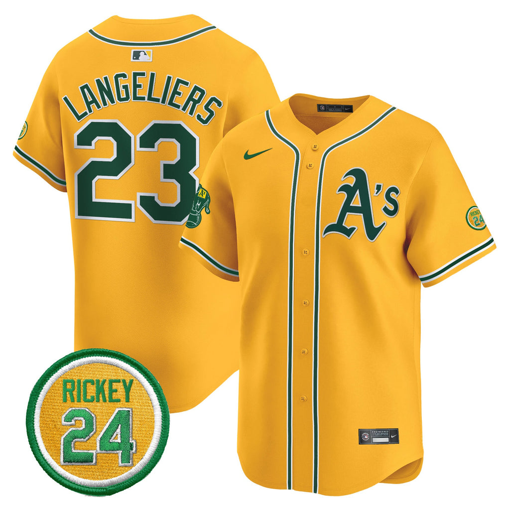 Men’s Oakland Rickey Henderson Patch Vapor Premier Limited Jersey
