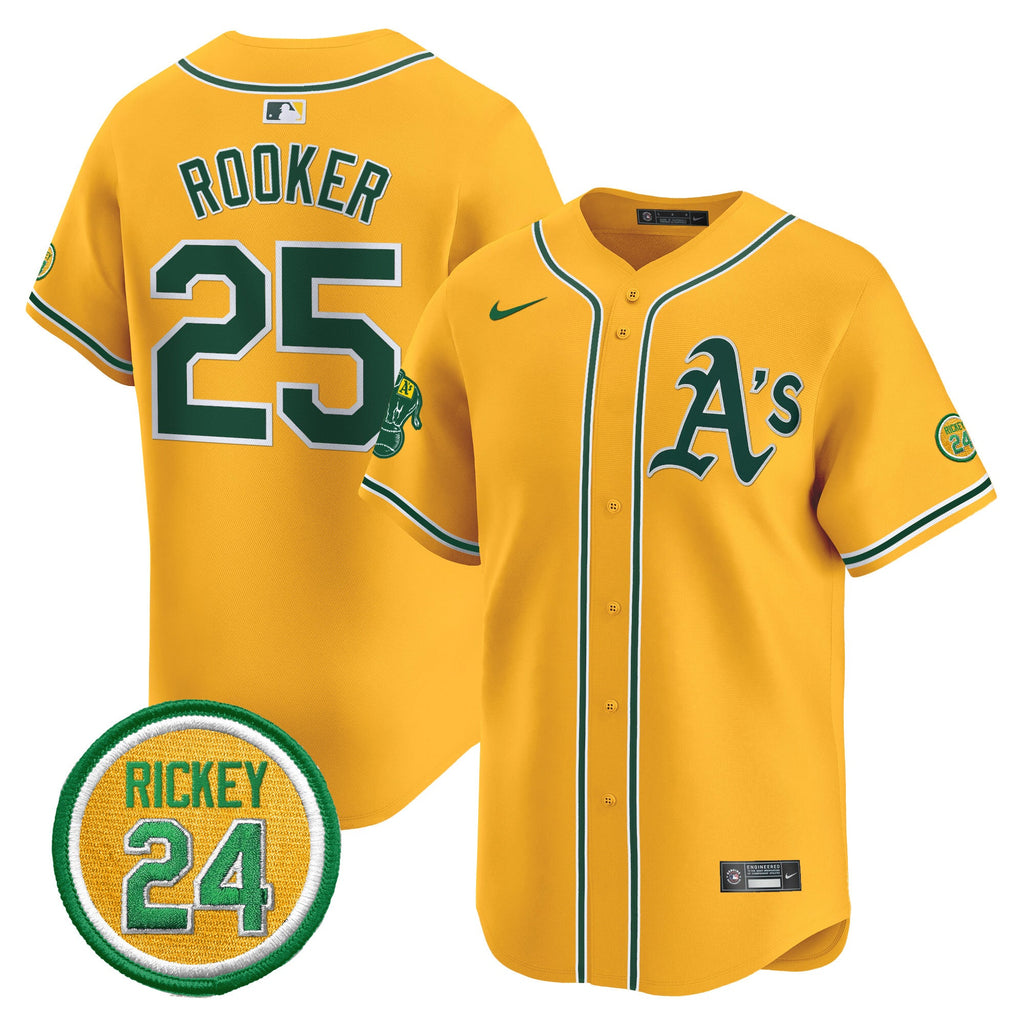 Men’s Oakland Rickey Henderson Patch Vapor Premier Limited Jersey