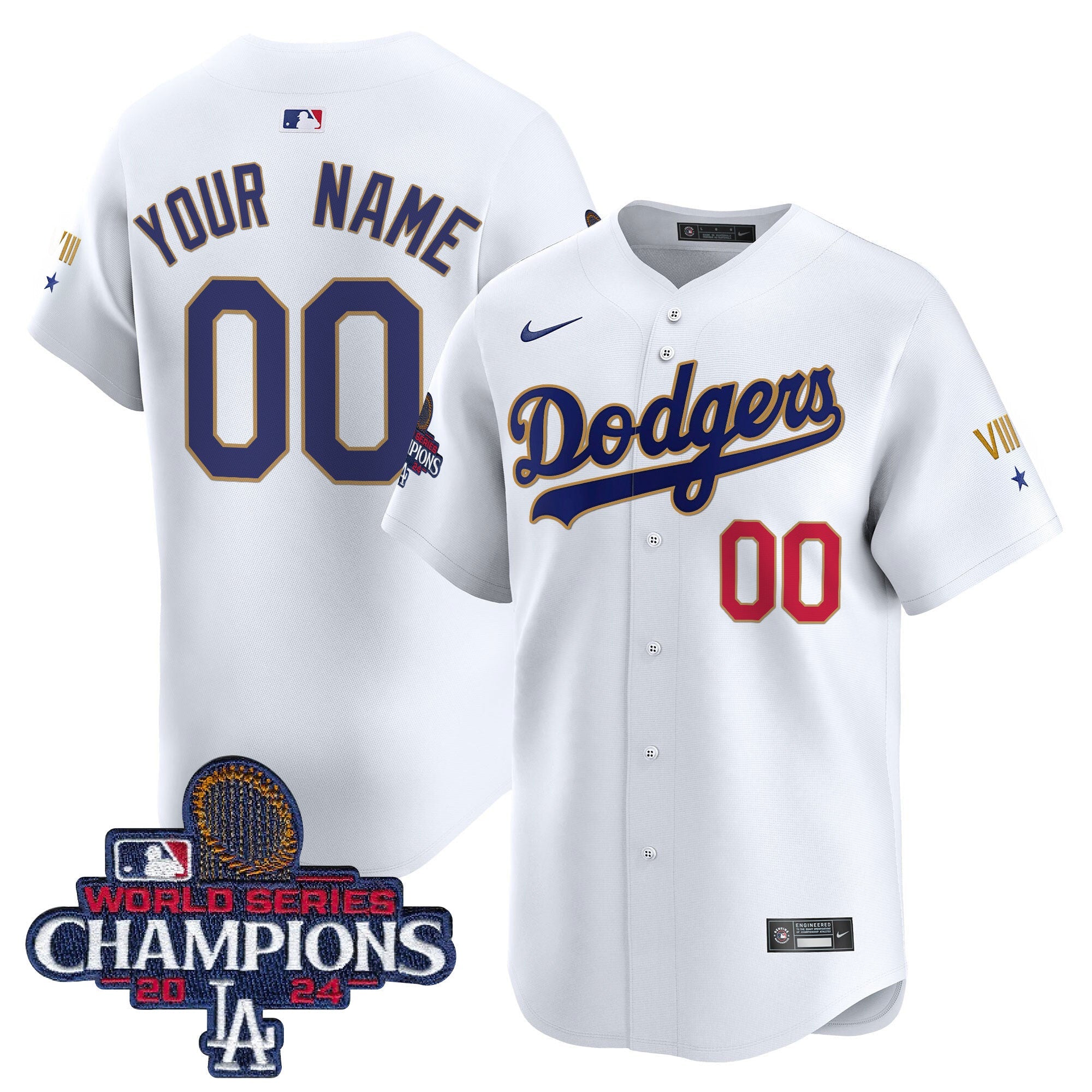 2024 World Series Champions Gold Trim Vapor Premier Limited Custom Jersey