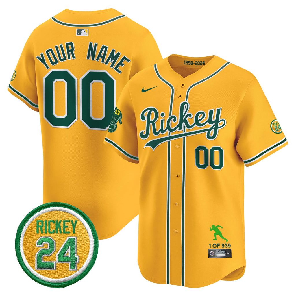 Oakland Rickey Tribute style Vapor Premier Limited Custom Jersey