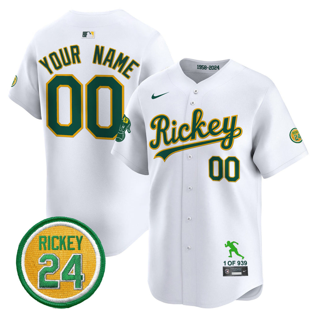 Oakland Rickey Tribute style Vapor Premier Limited Custom Jersey