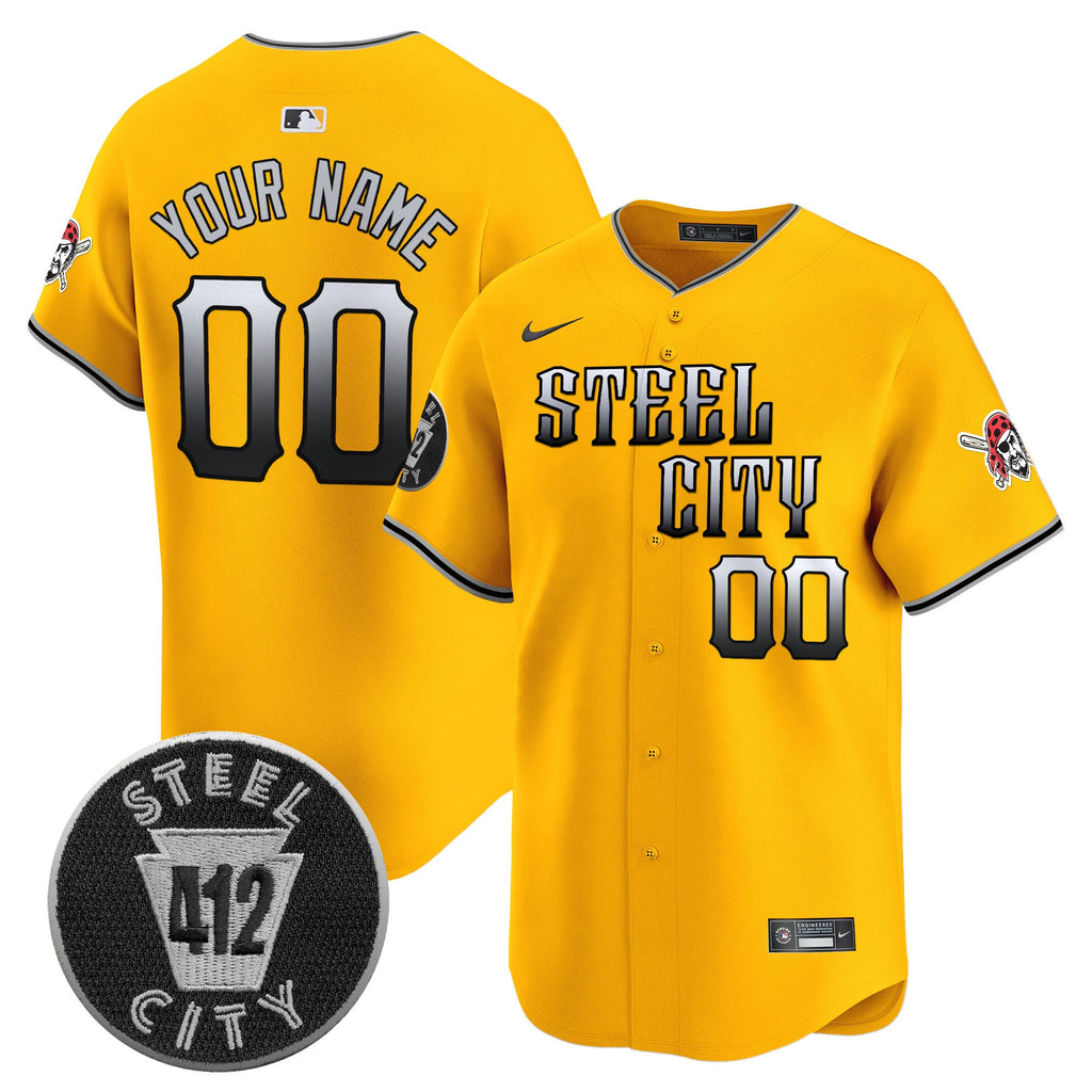 Pittsburgh 412 Patch Vapor Premier Limited Custom Jersey V8