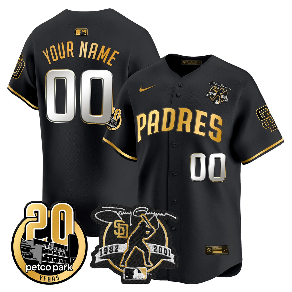 Tony Gwynn & Petco Park 20th Patch Vapor Premier Limited Custom Jersey