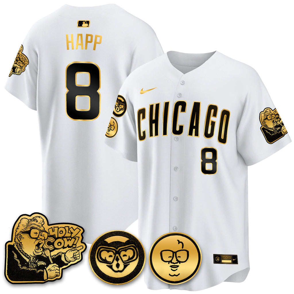 Men’s Chicago Harry Caray Holy Cow Patch Premier Limited Jersey