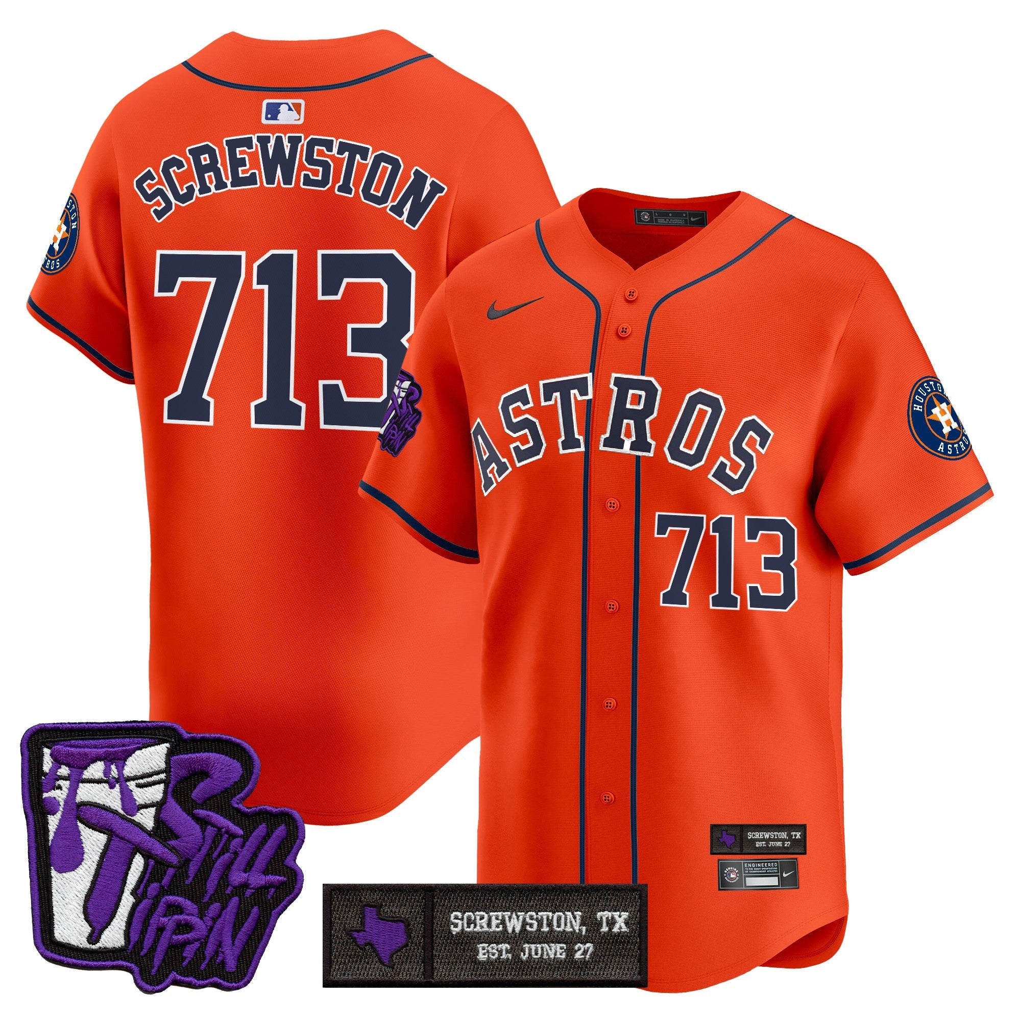 Men’s Houston DJ Screw Still Tippin Purple Patch Vapor Premier Limited Jersey