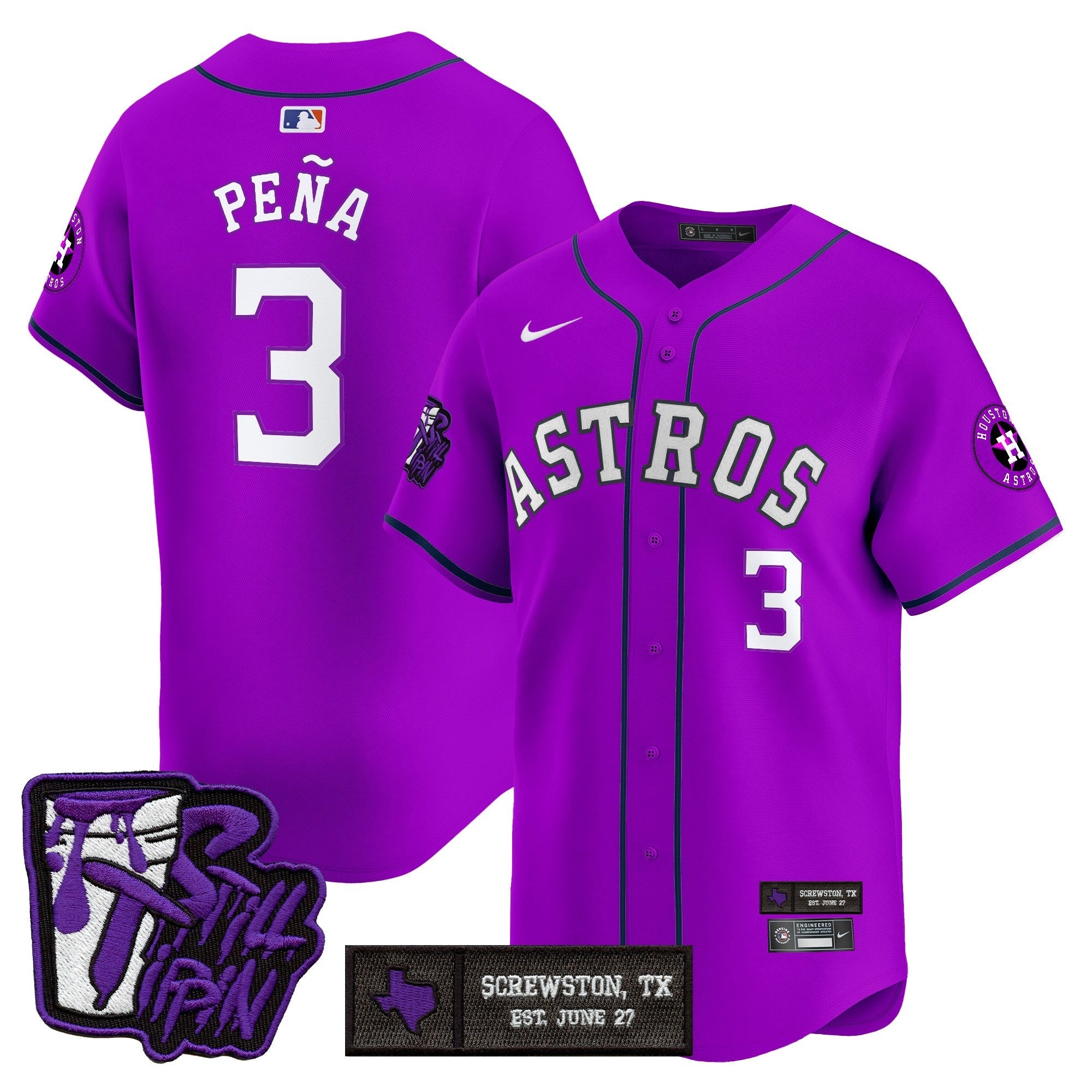 Men’s Houston DJ Screw Still Tippin Purple Patch Vapor Premier Limited Jersey