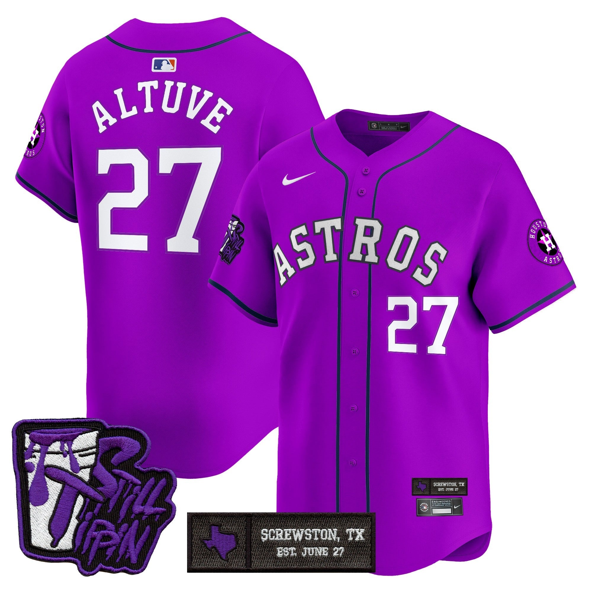 Men’s Houston DJ Screw Still Tippin Purple Patch Vapor Premier Limited Jersey