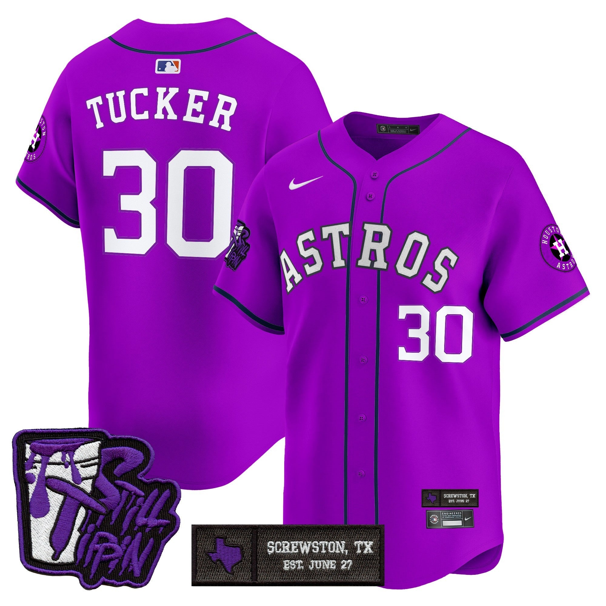 Men’s Houston DJ Screw Still Tippin Purple Patch Vapor Premier Limited Jersey