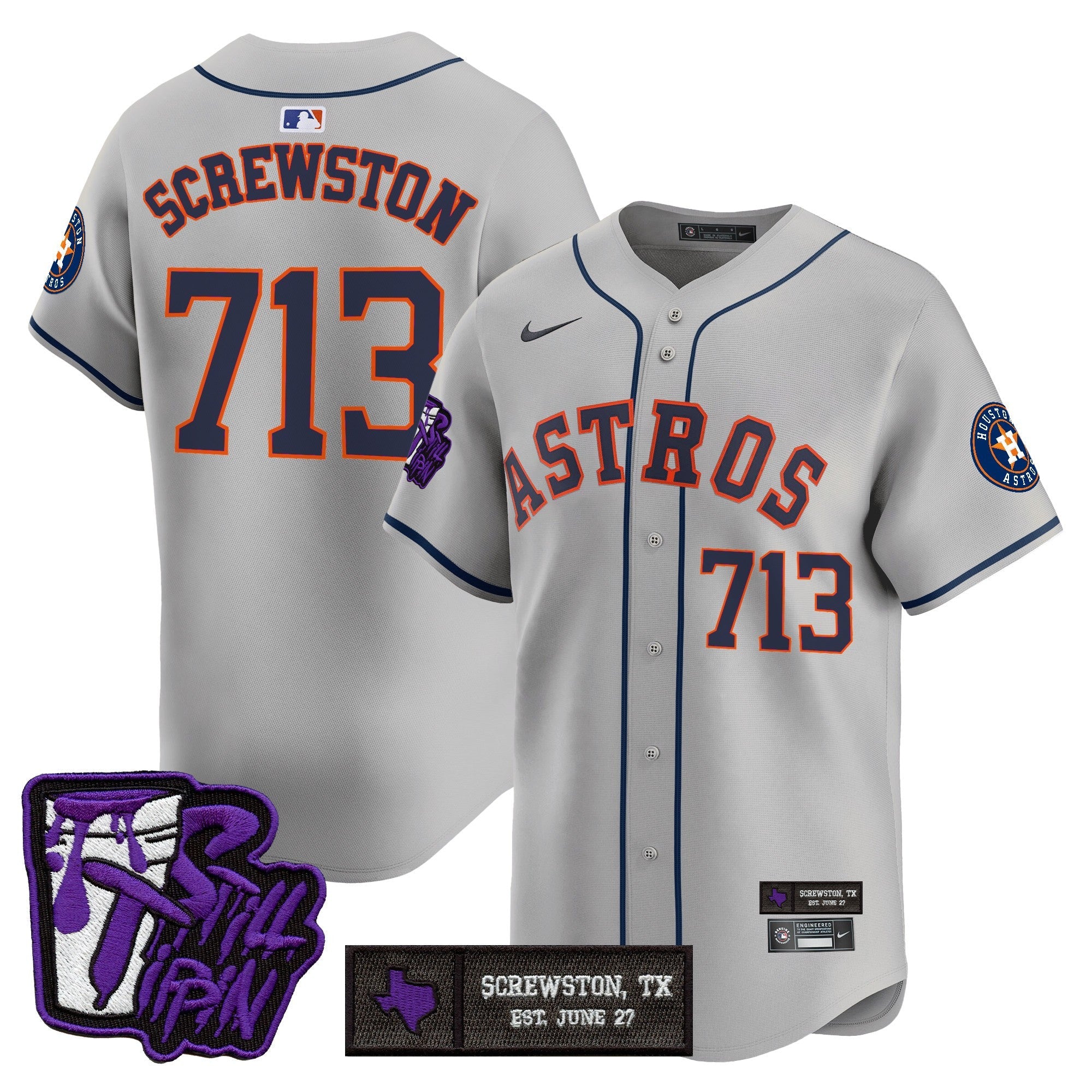 Men’s Houston DJ Screw Still Tippin Purple Patch Vapor Premier Limited Jersey