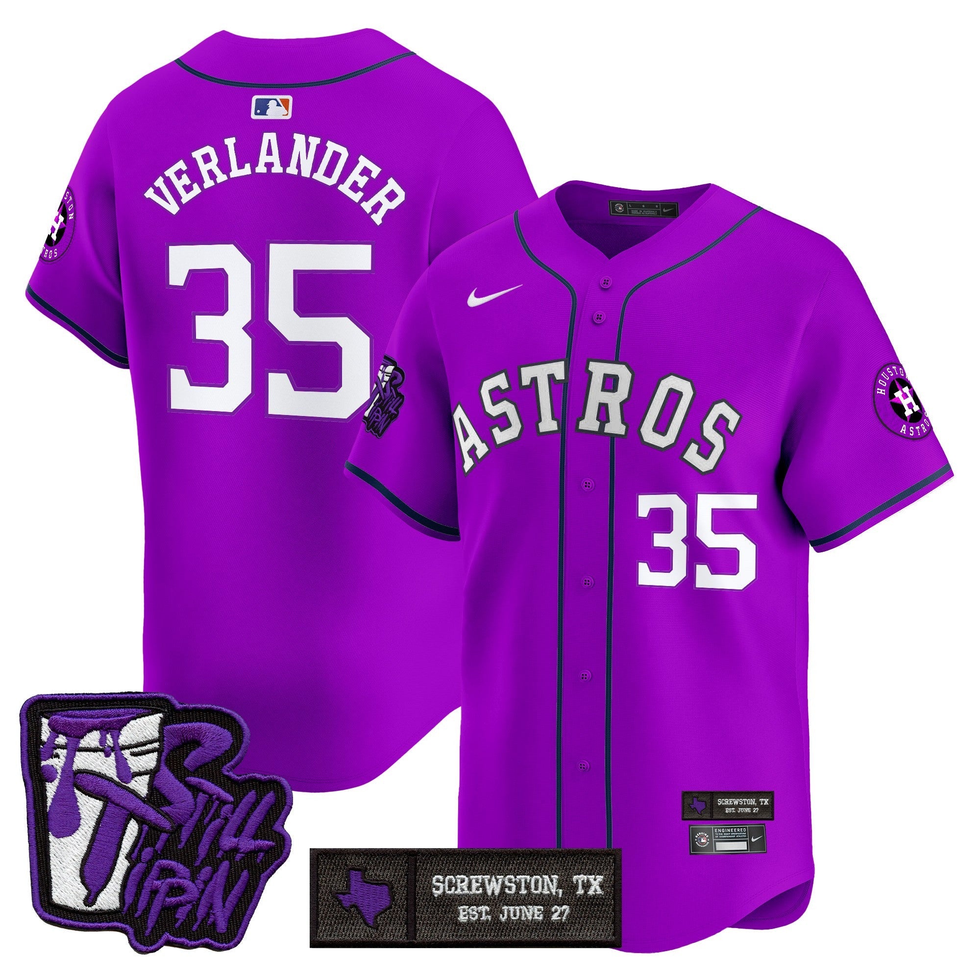 Men’s Houston DJ Screw Still Tippin Purple Patch Vapor Premier Limited Jersey