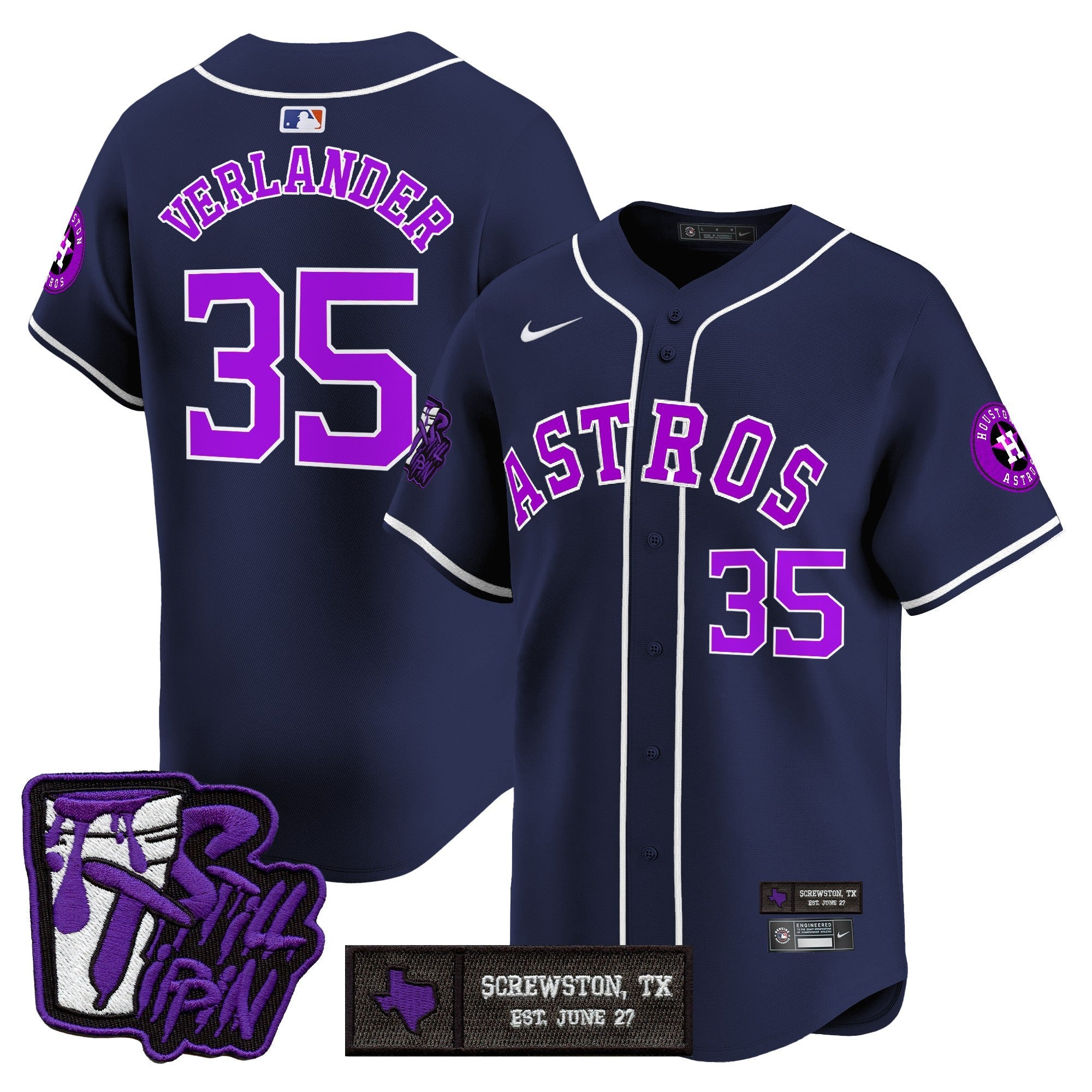 Men’s Houston DJ Screw Still Tippin Purple Patch Vapor Premier Limited Jersey