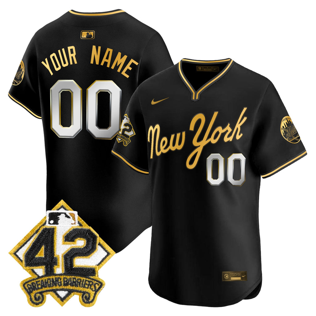 New York 2025 Jackie Robinson Patch Road Alternate Custom Jersey
