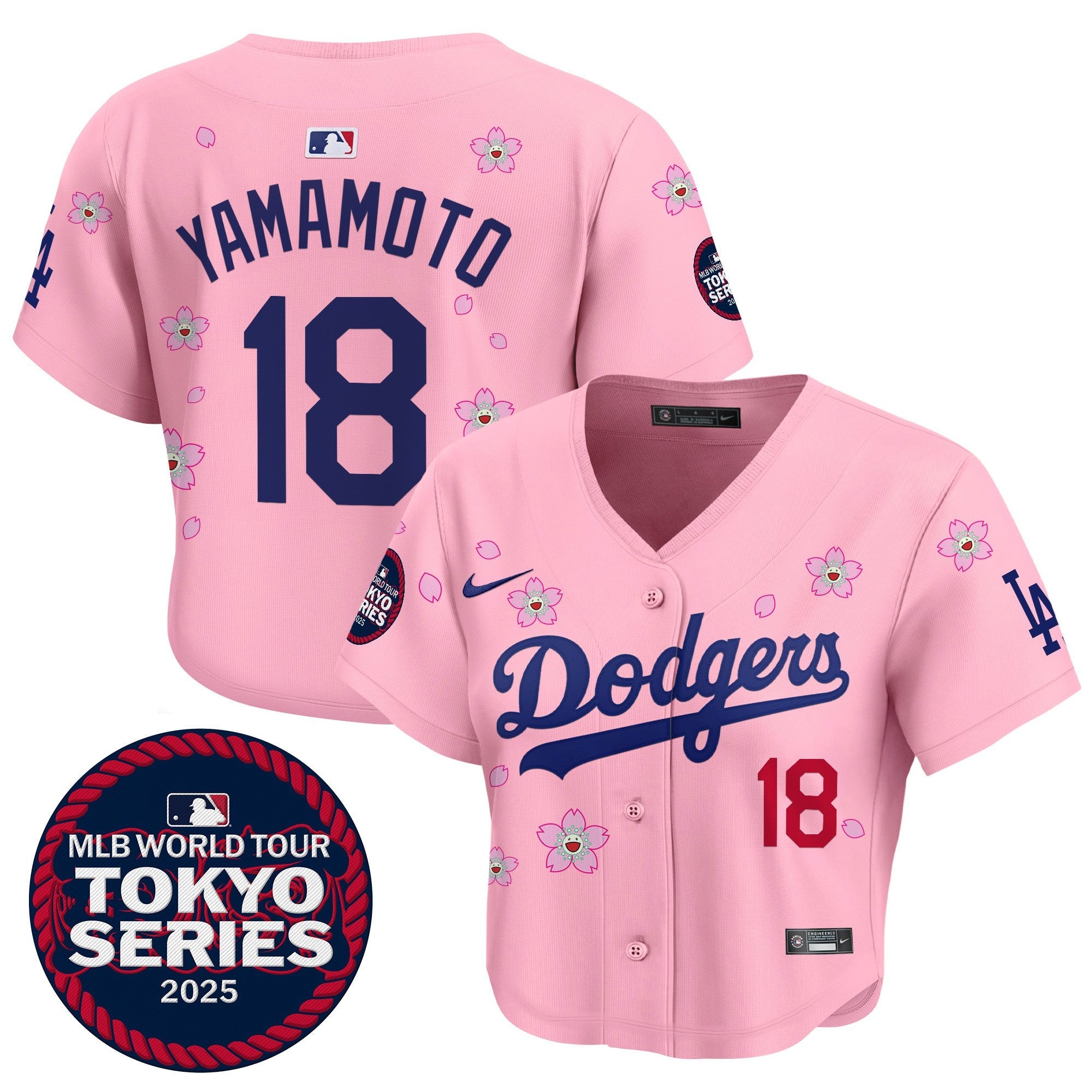 Women’s Tokyo Series 2025 Crop Top Baseball Jersey – Stitched