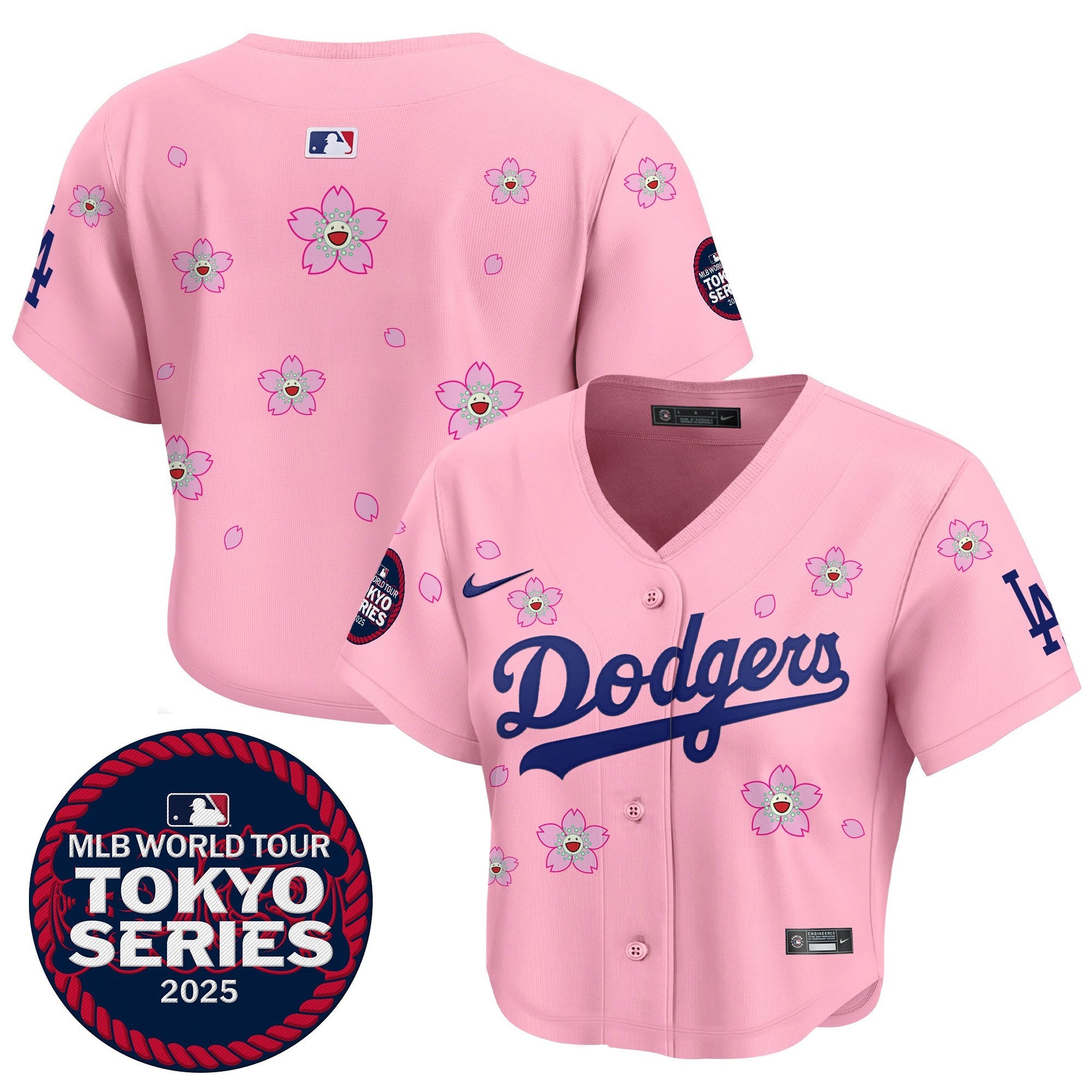 Women’s Tokyo Series 2025 Crop Top Baseball Jersey – Stitched