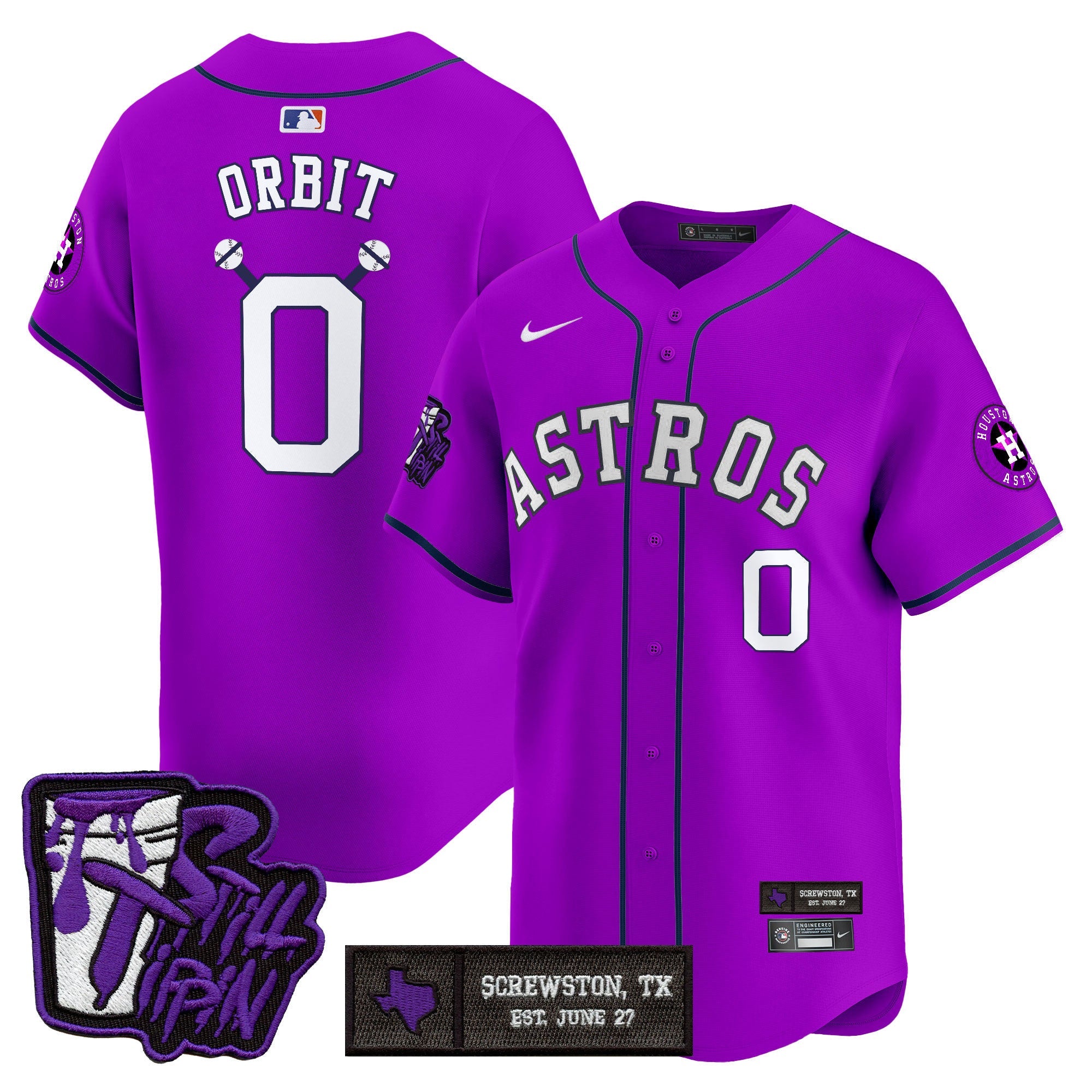 Men’s Houston DJ Screw Still Tippin Purple Patch Vapor Premier Limited Jersey
