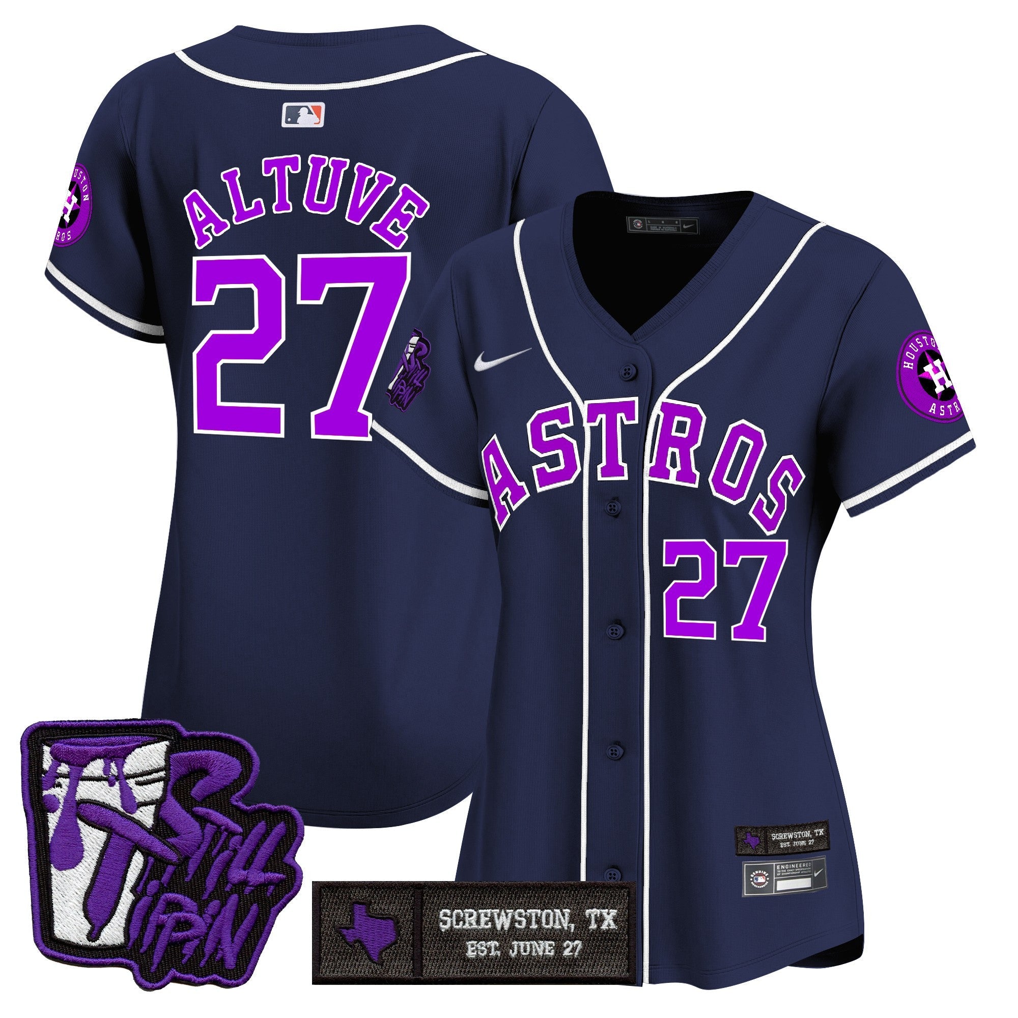 Women’s Houston DJ Screw Still Tippin Purple Patch Vapor Premier Limited Jersey