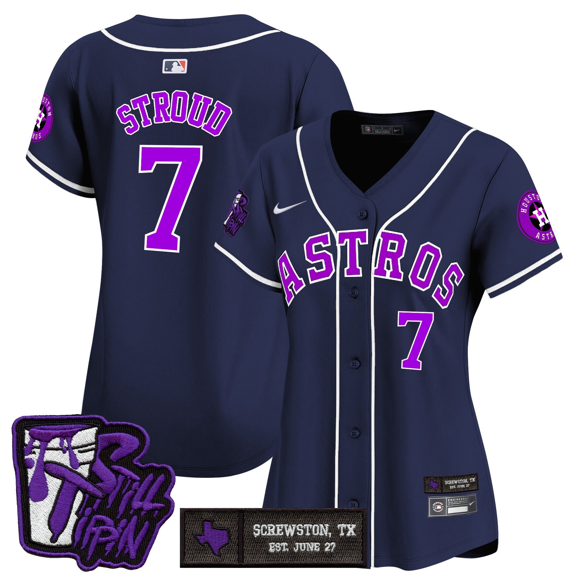 Women’s Houston DJ Screw Still Tippin Purple Patch Vapor Premier Limited Jersey