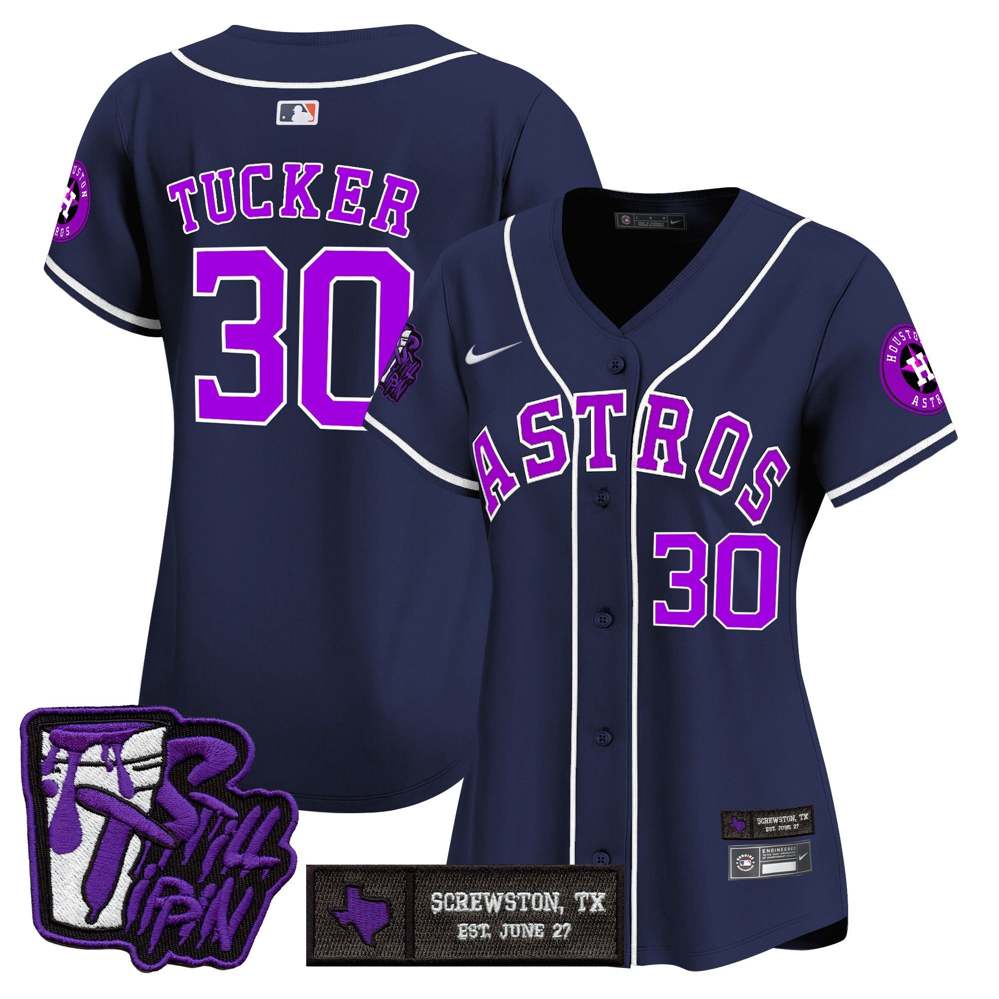 Women’s Houston DJ Screw Still Tippin Purple Patch Vapor Premier Limited Jersey