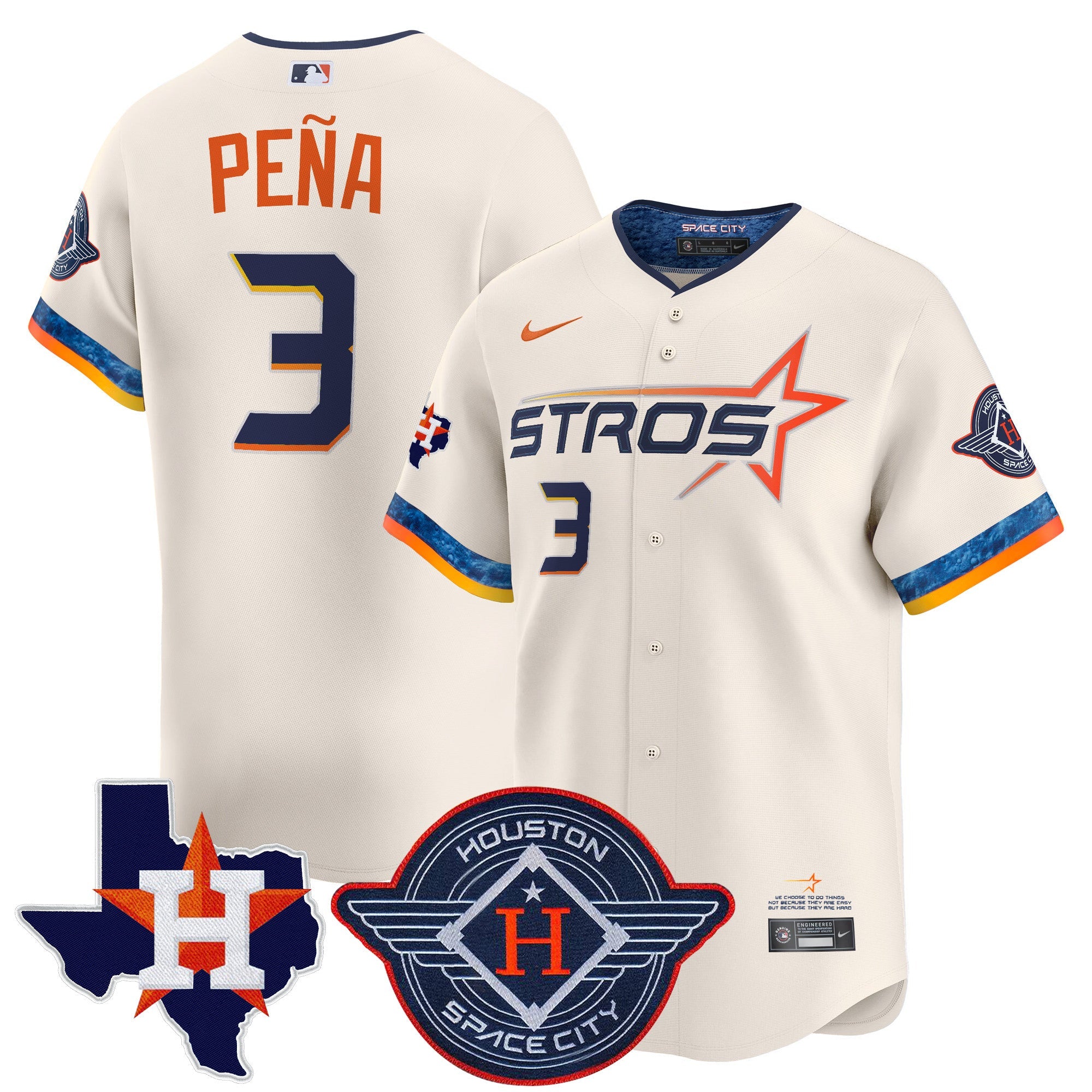 Men’s Houston 2025 City Connect Texas Patch Vapor Premier Limited Jersey